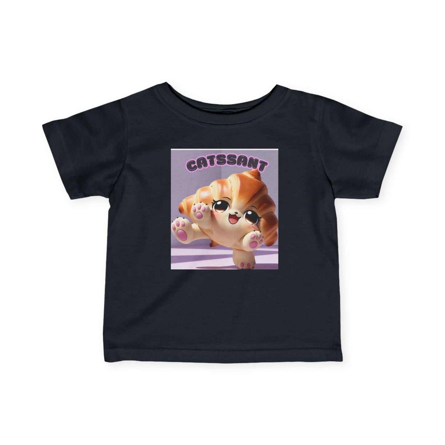 Cute croissant that looks like a Cat-Themed Infant Tee – Perfect for Animal Lovers