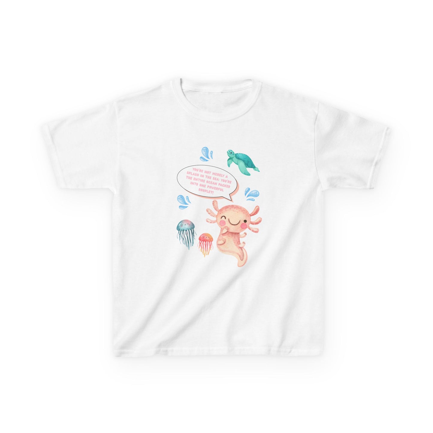 Cute Ocean Creatures Kids Tee - Fun Axolotl Design
