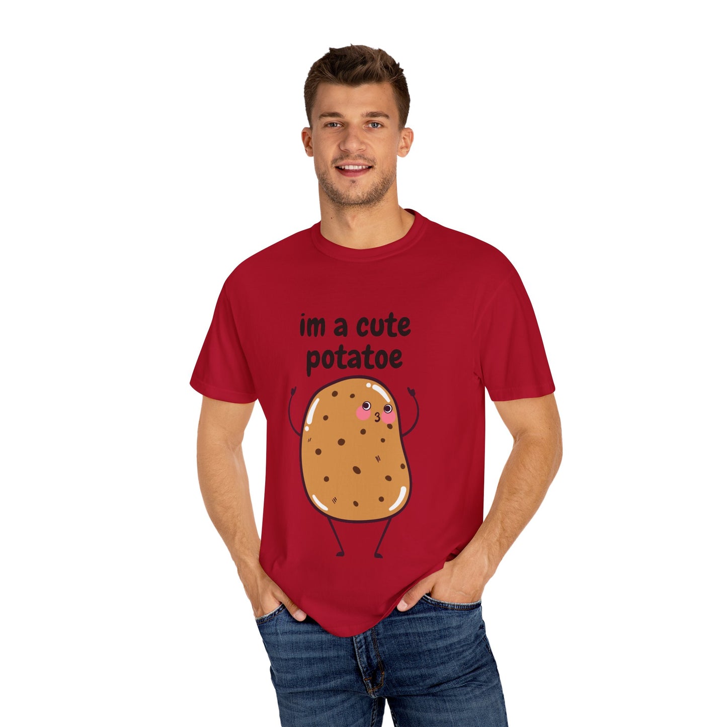 Cute Potato Unisex Garment-Dyed T-Shirt - Fun and Whimsical Design