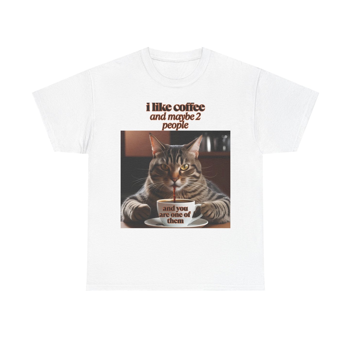 Funny Cat Coffee Unisex Heavy Cotton Tee - Perfect Gift for Cat Lovers
