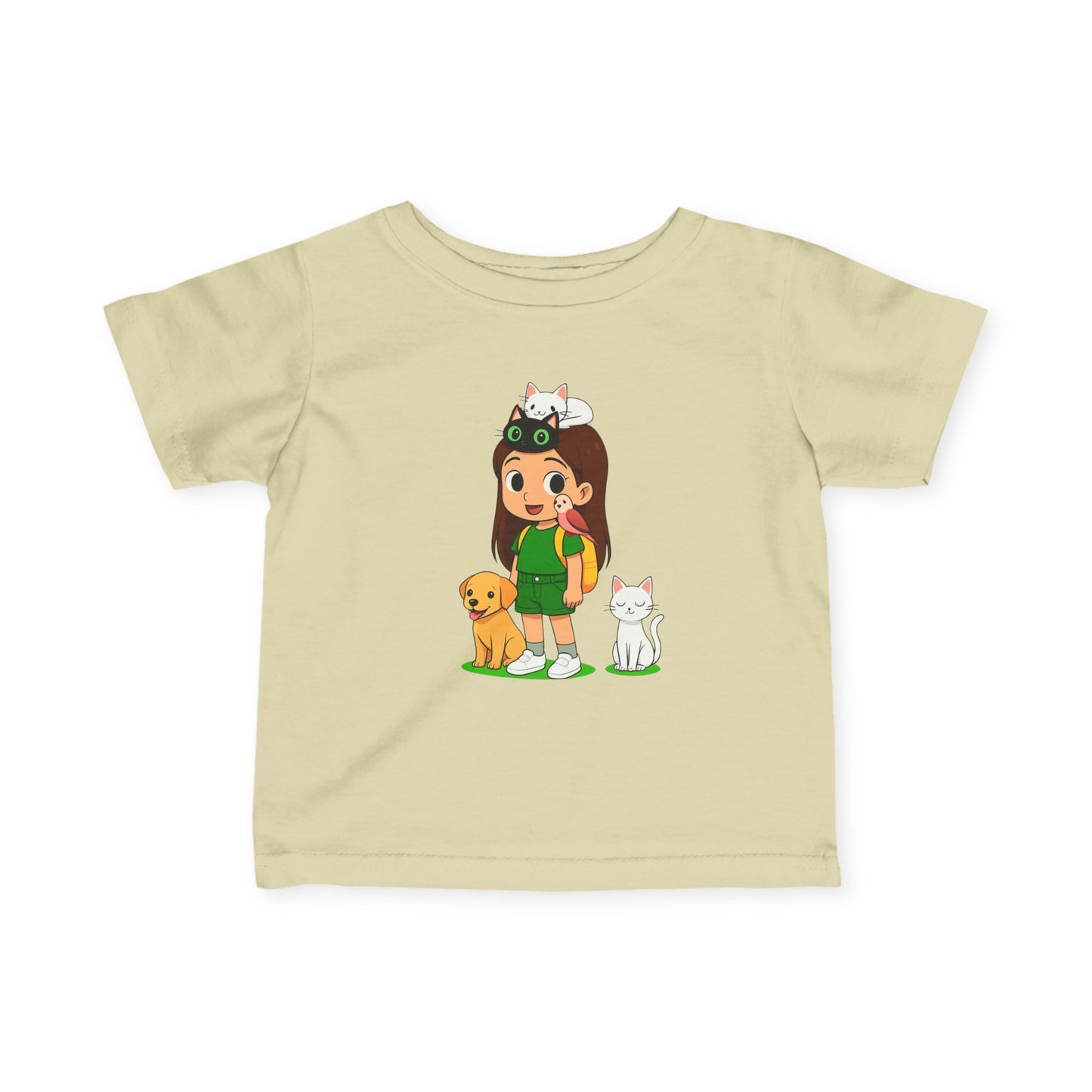 Cute Animal Adventure girl Tee, Toddler T-Shirt, Babygirl Animal Shirt, Pet Lover Gift, Kids' Graphic Tee, Fun Playwear