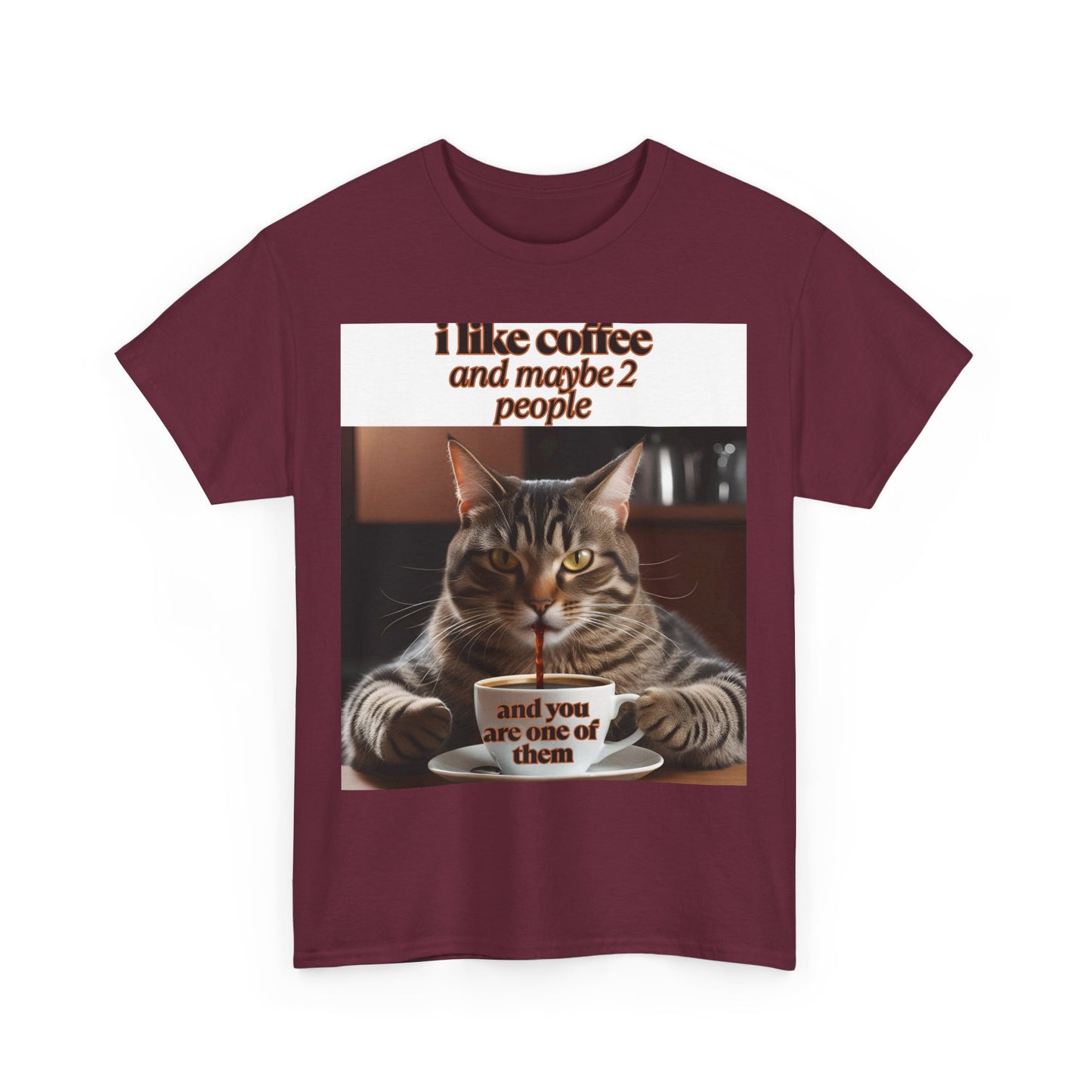 Funny Cat Coffee Unisex Heavy Cotton Tee - Perfect Gift for Cat Lovers
