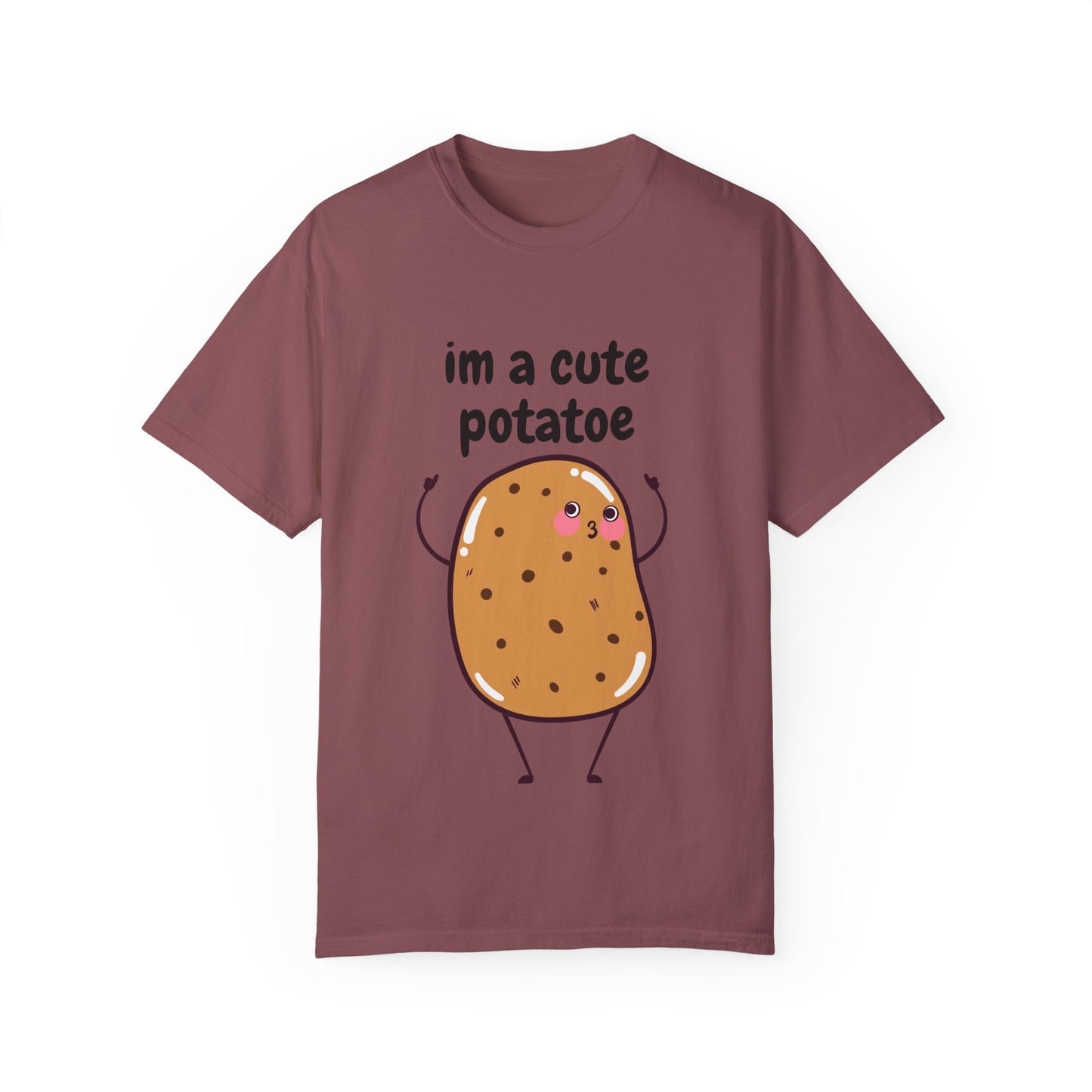 Cute Potato Unisex Garment-Dyed T-Shirt - Fun and Whimsical Design