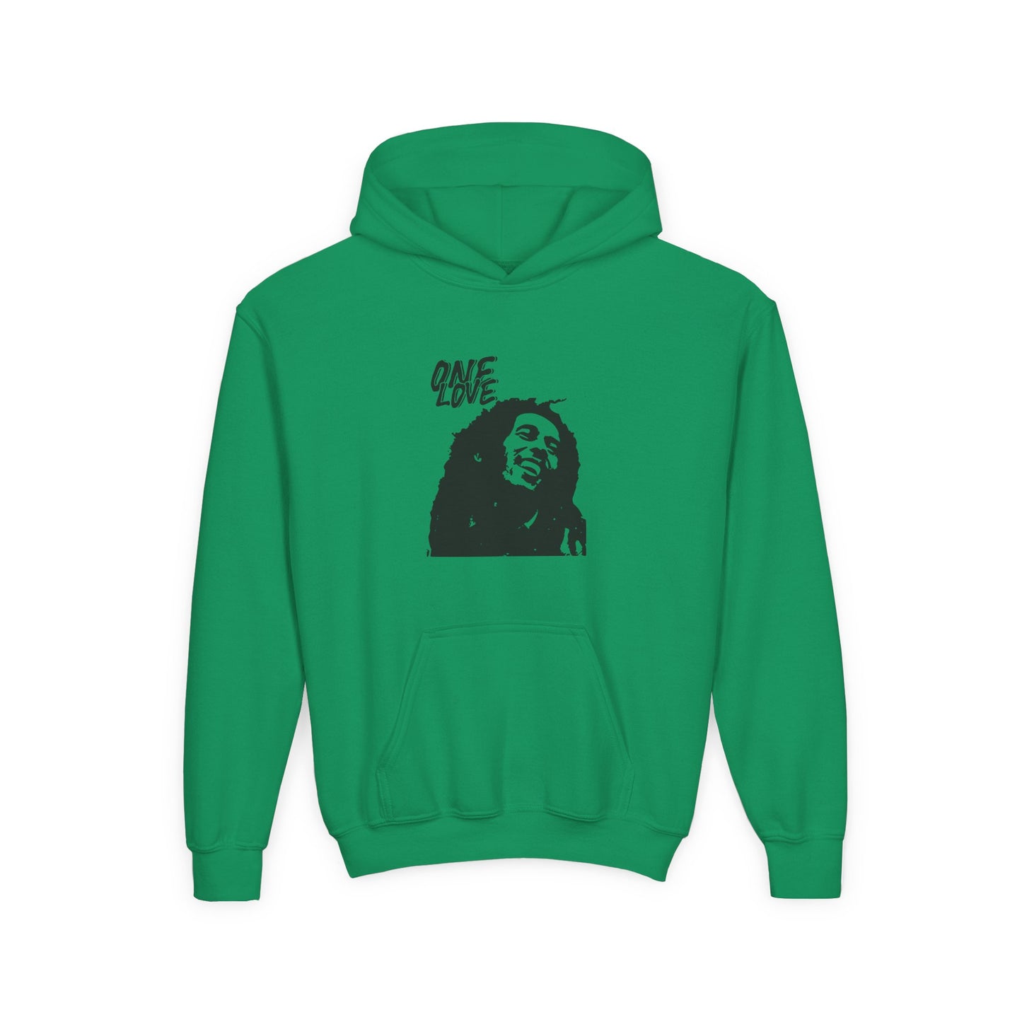 Youth Heavy Blend Hooded Sweatshirt - One Love Graphic