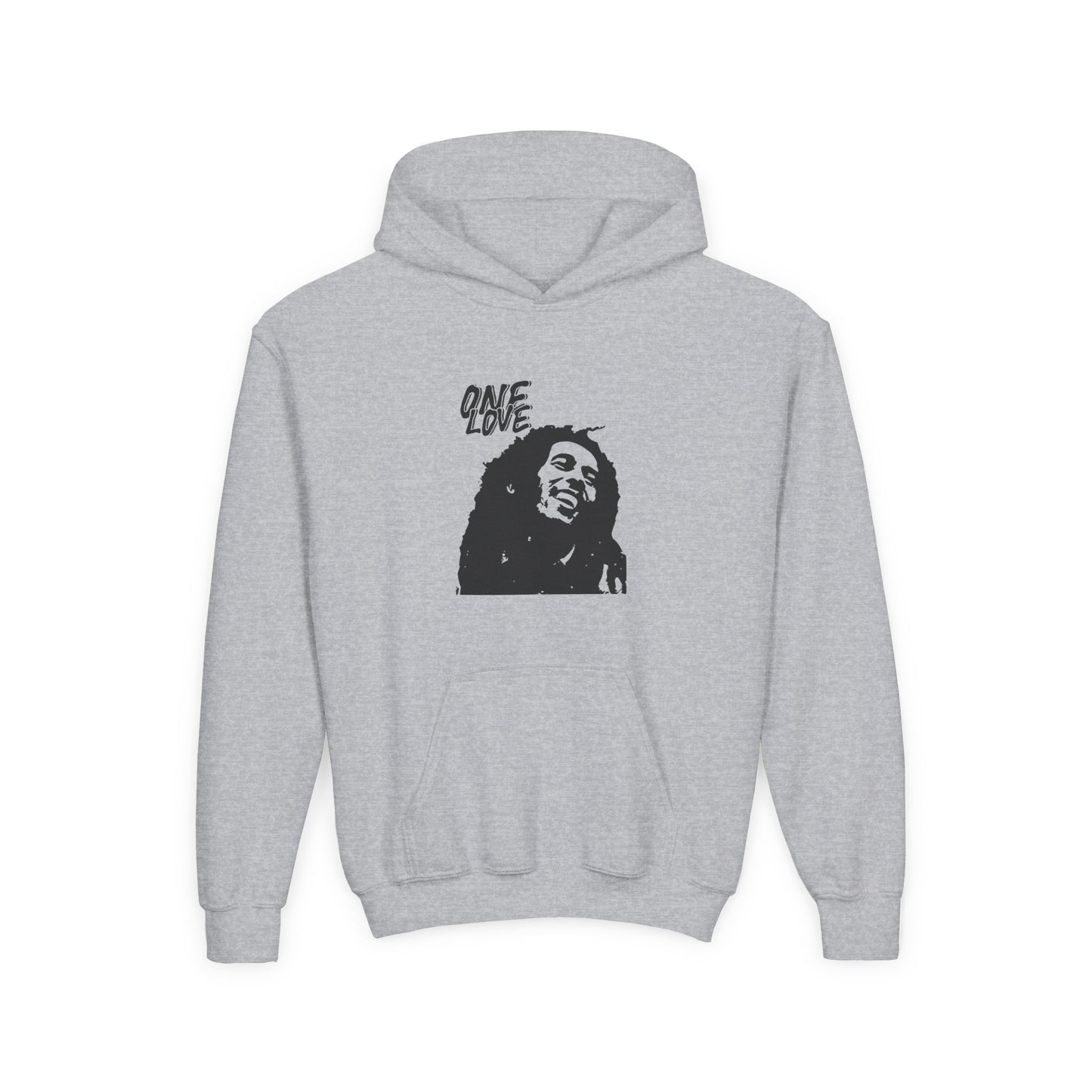 Youth Heavy Blend Hooded Sweatshirt - One Love Graphic