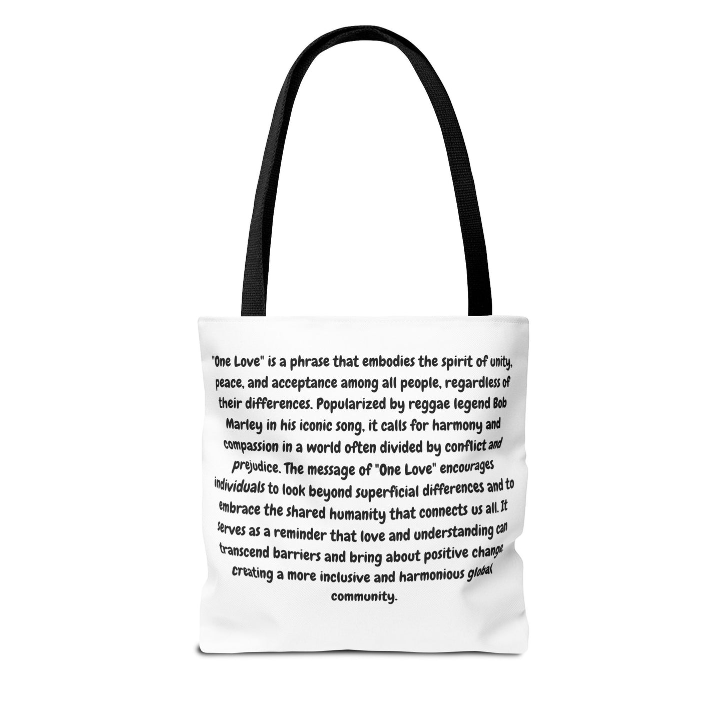 One Love Tote Bag - Celebrate Unity and Positivity