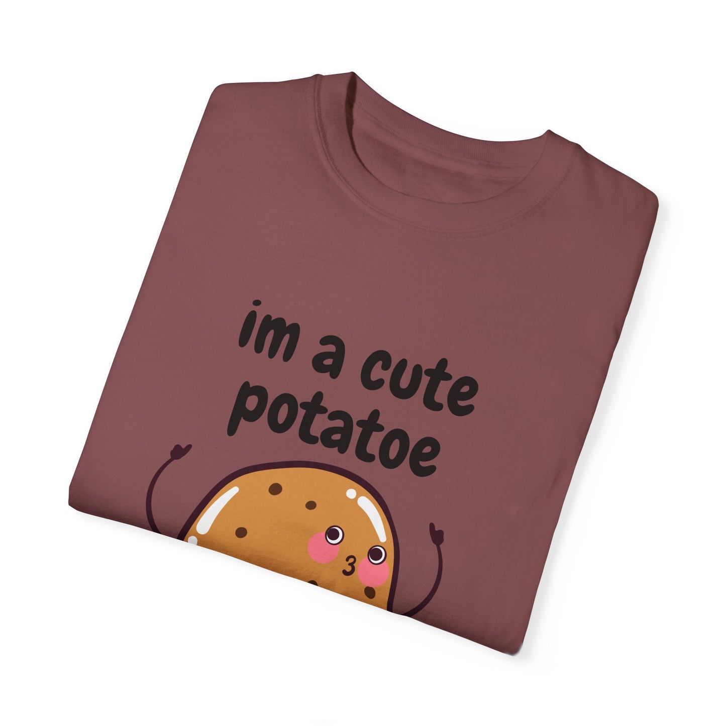 Cute Potato Unisex Garment-Dyed T-Shirt - Fun and Whimsical Design