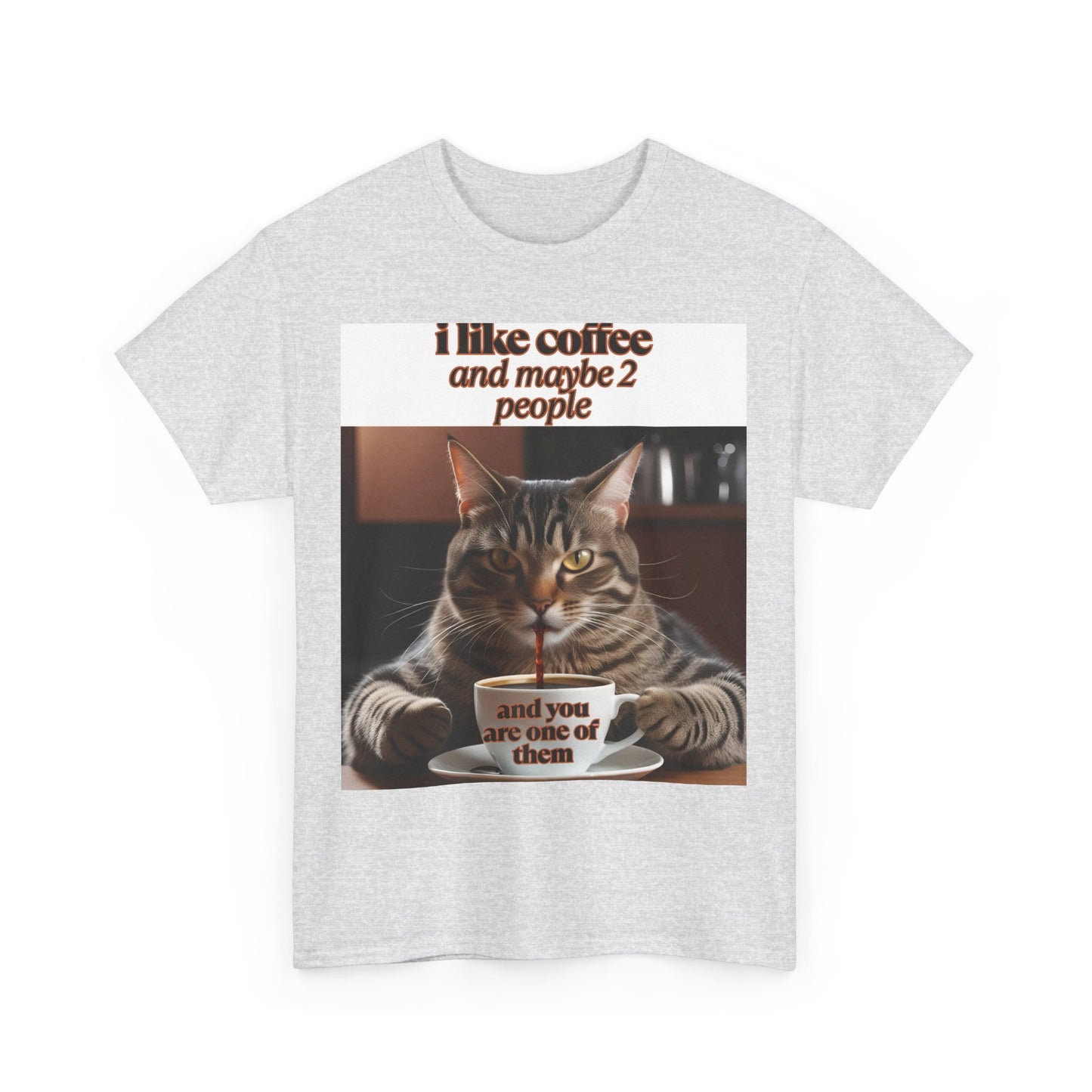 Funny Cat Coffee Unisex Heavy Cotton Tee - Perfect Gift for Cat Lovers