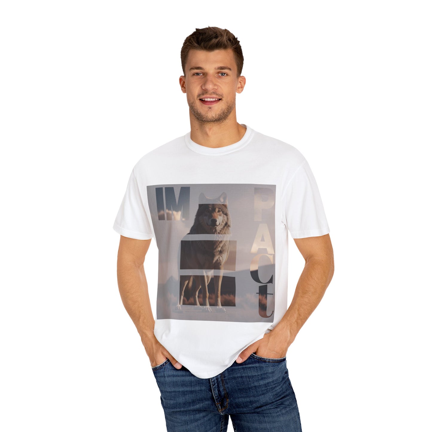 Im pact Wolf Unisex Garment-Dyed T-shirt - Nature Inspired Graphic Tee