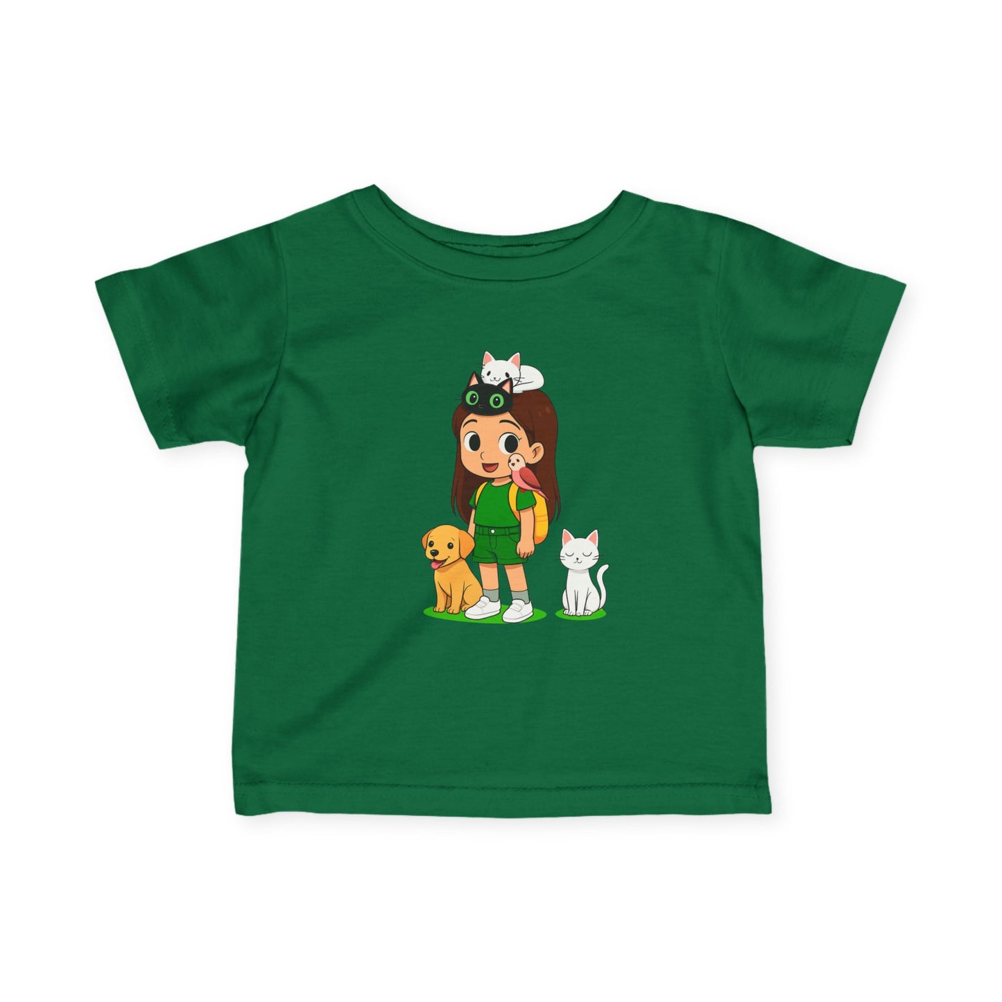 Cute Animal Adventure girl Tee, Toddler T-Shirt, Babygirl Animal Shirt, Pet Lover Gift, Kids' Graphic Tee, Fun Playwear