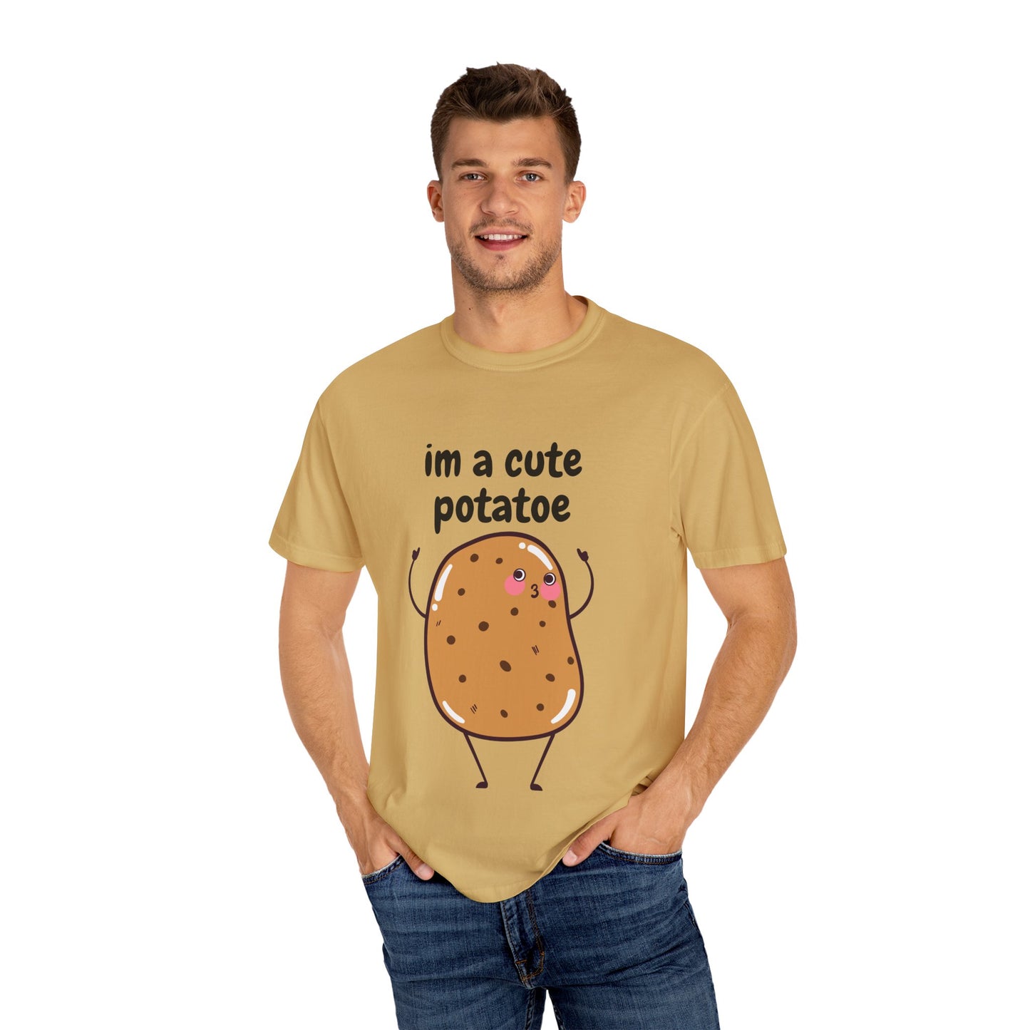 Cute Potato Unisex Garment-Dyed T-Shirt - Fun and Whimsical Design