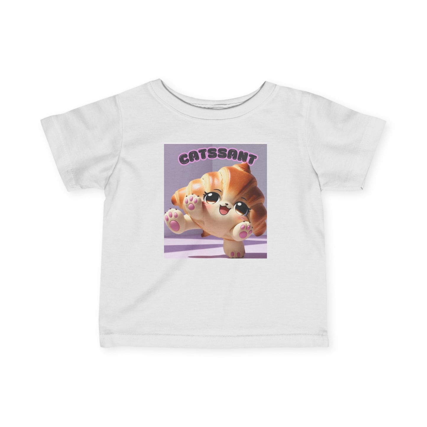 Cute croissant that looks like a Cat-Themed Infant Tee – Perfect for Animal Lovers