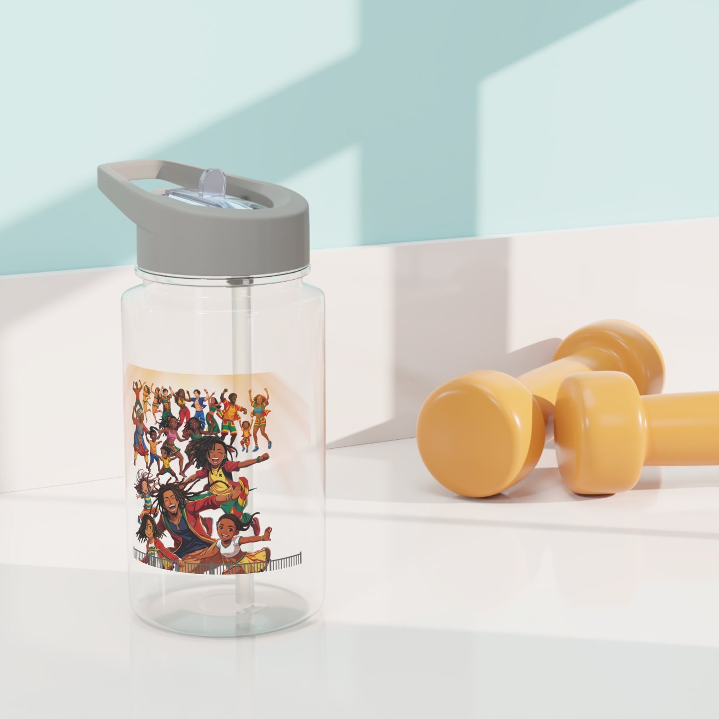 Vibrant Tritan Water Bottle - Celebrate Life with Colorful Designs and reggae joy