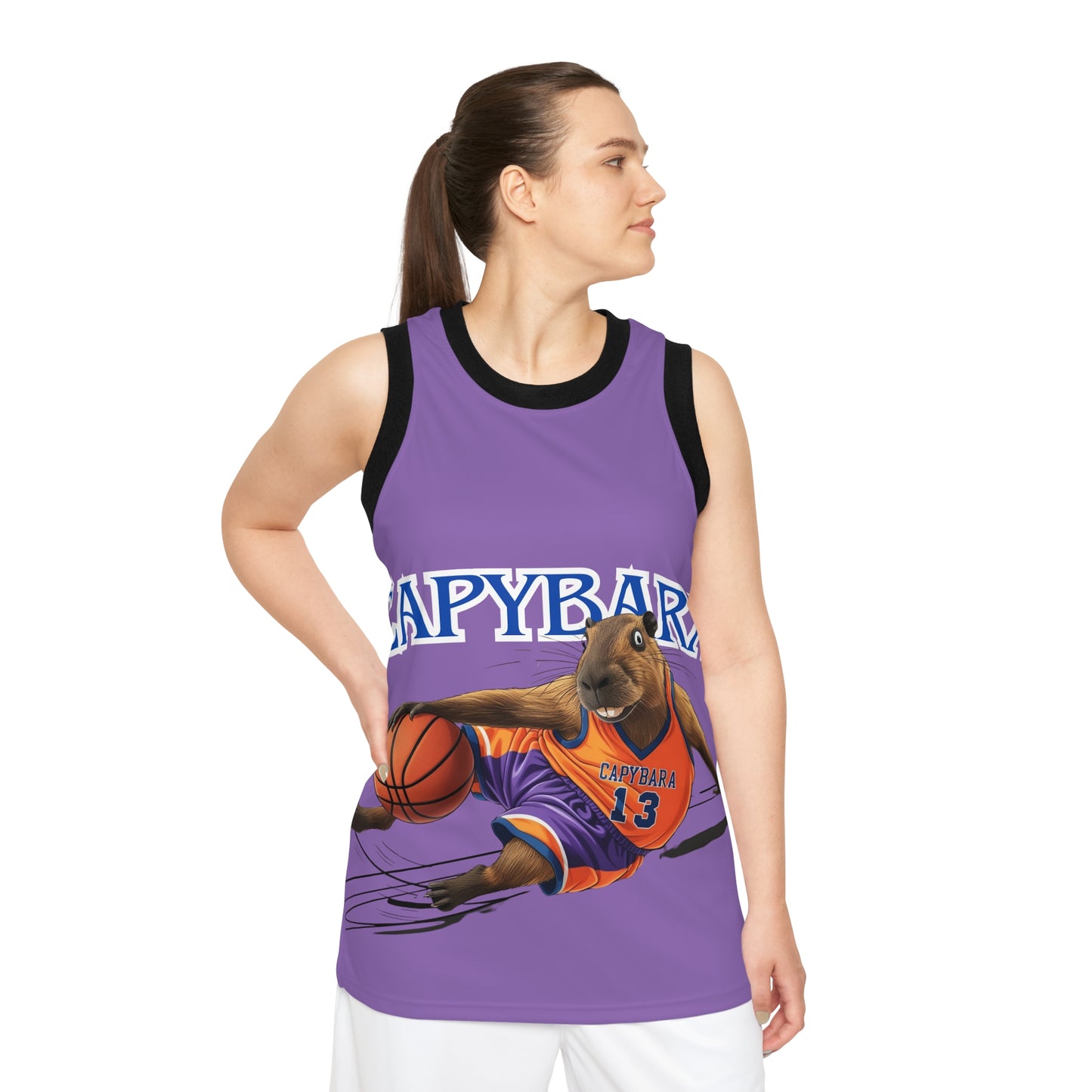 Funny Capybara Basketball Jersey - Unisex Sports Tank Top for Animal Lovers