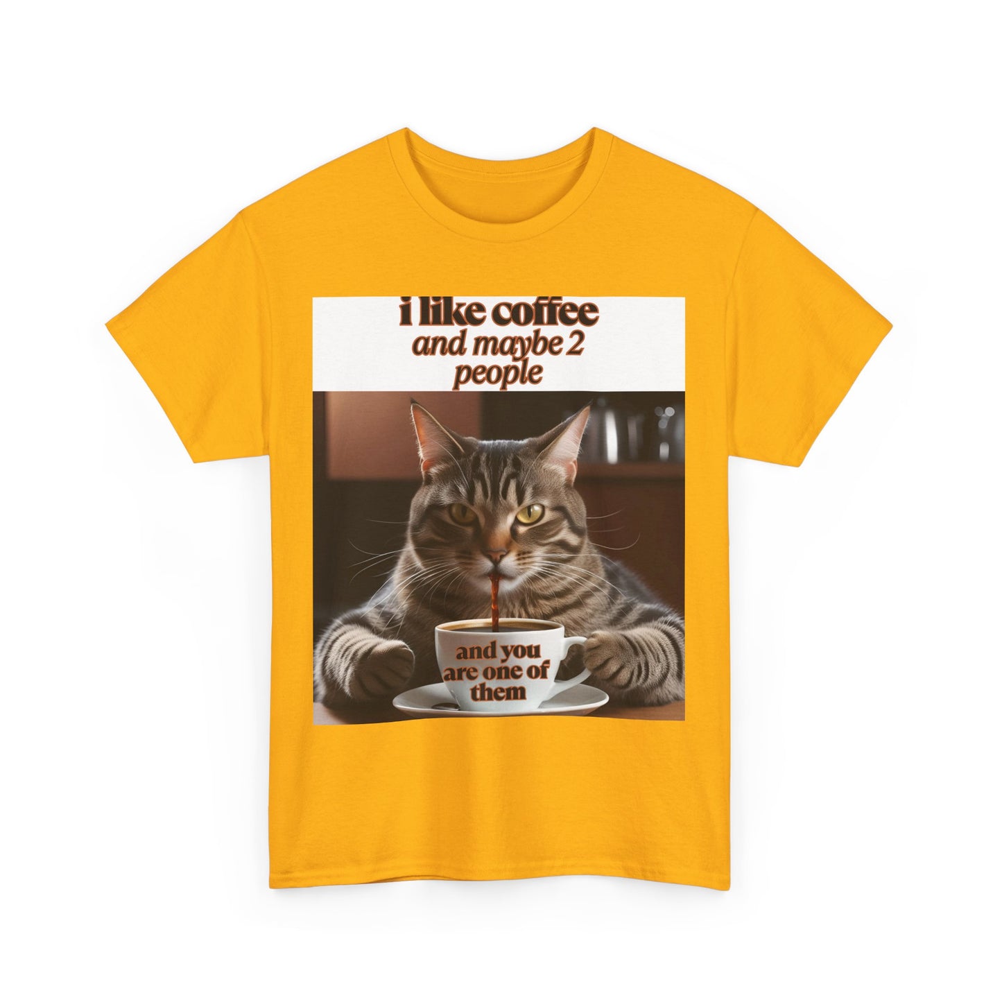 Funny Cat Coffee Unisex Heavy Cotton Tee - Perfect Gift for Cat Lovers