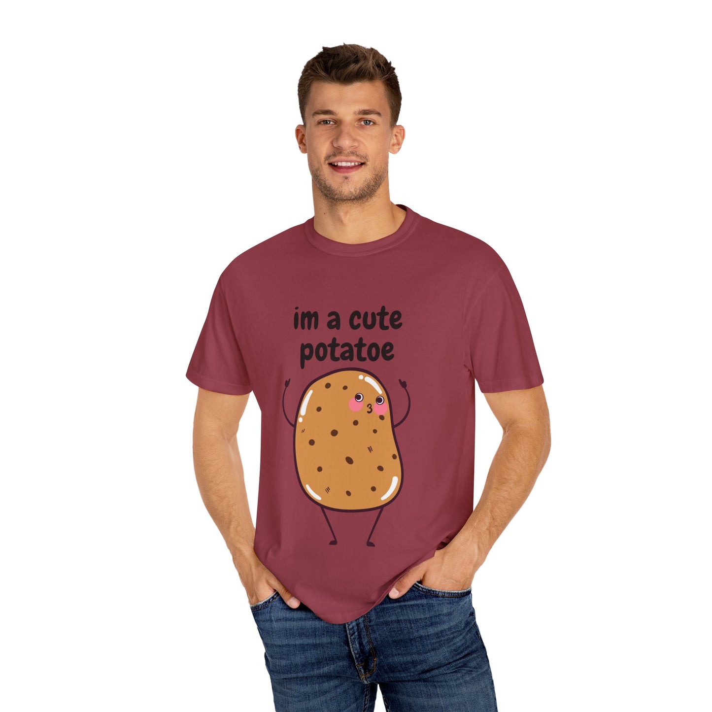 Cute Potato Unisex Garment-Dyed T-Shirt - Fun and Whimsical Design