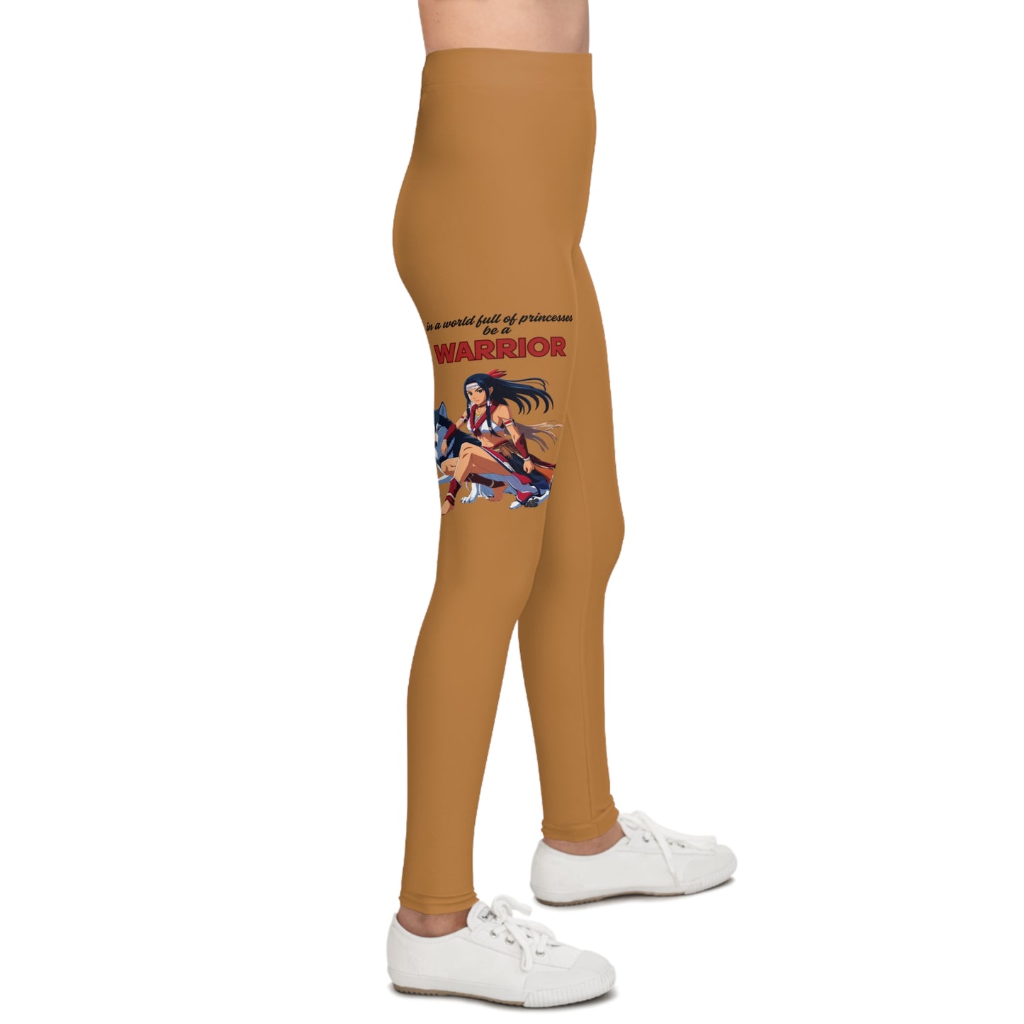 Inspirational Youth Leggings with Warrior Design
