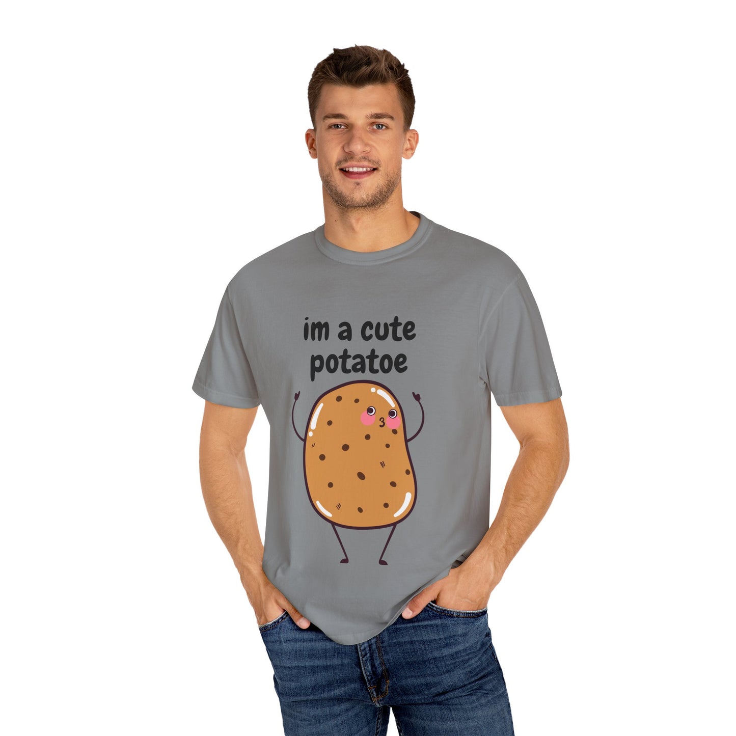 Cute Potato Unisex Garment-Dyed T-Shirt - Fun and Whimsical Design