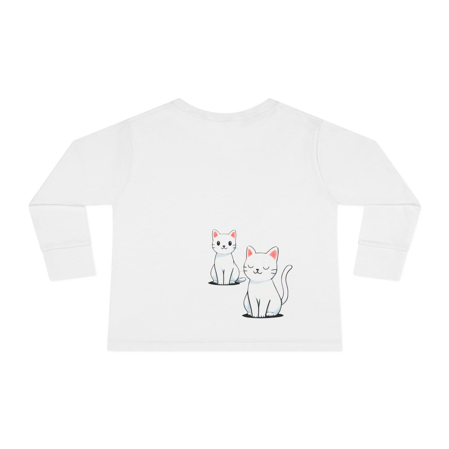 Toddler girl Long Sleeve Tee - Cute Girl with Cats Design