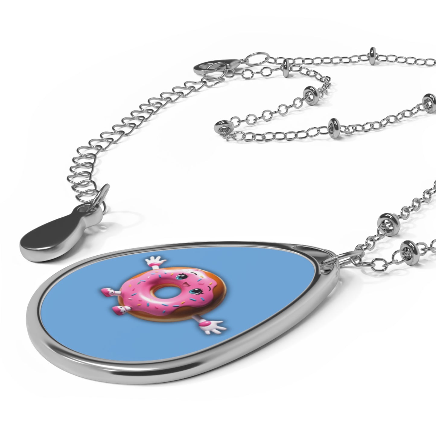Playful Donut Pendant Necklace - Fun Jewelry for Food Lovers