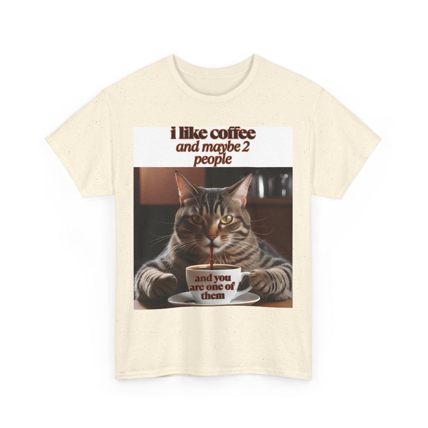 Funny Cat Coffee Unisex Heavy Cotton Tee - Perfect Gift for Cat Lovers