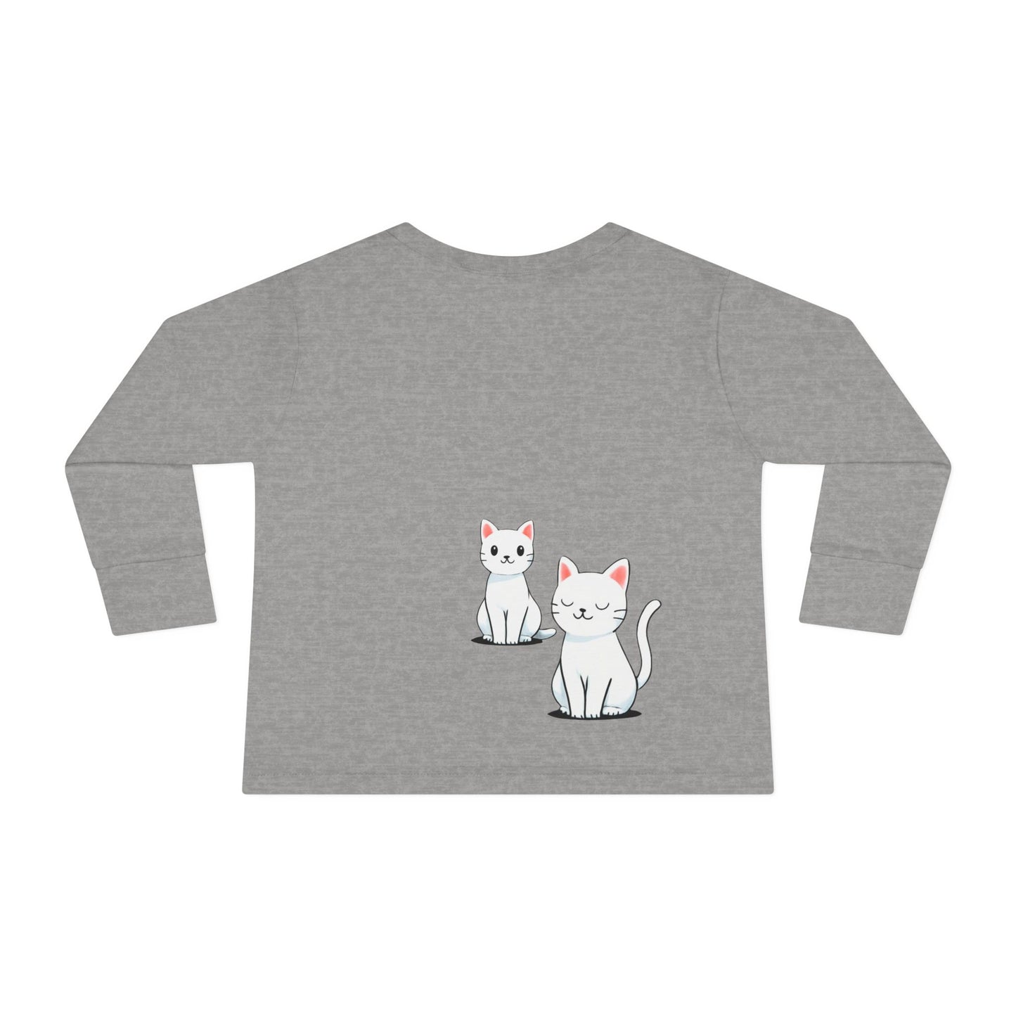 Toddler girl Long Sleeve Tee - Cute Girl with Cats Design