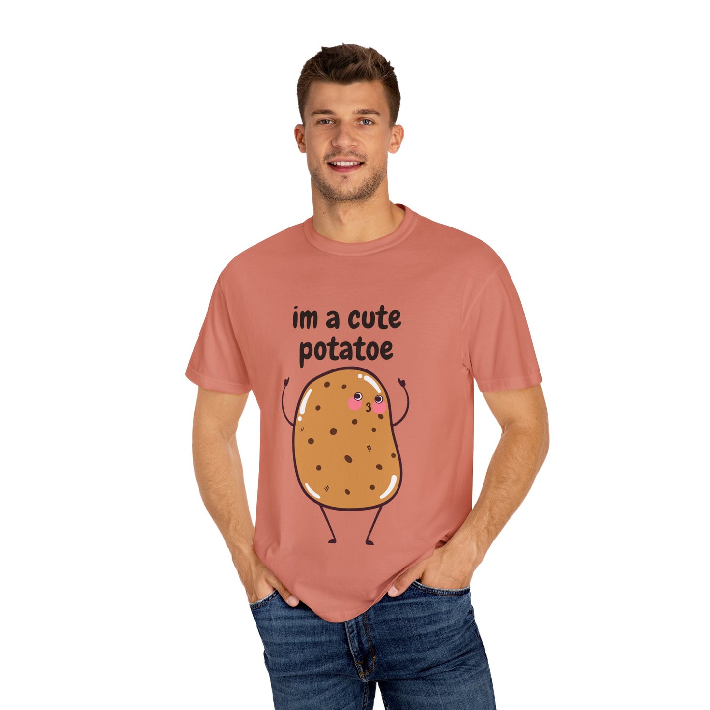 Cute Potato Unisex Garment-Dyed T-Shirt - Fun and Whimsical Design