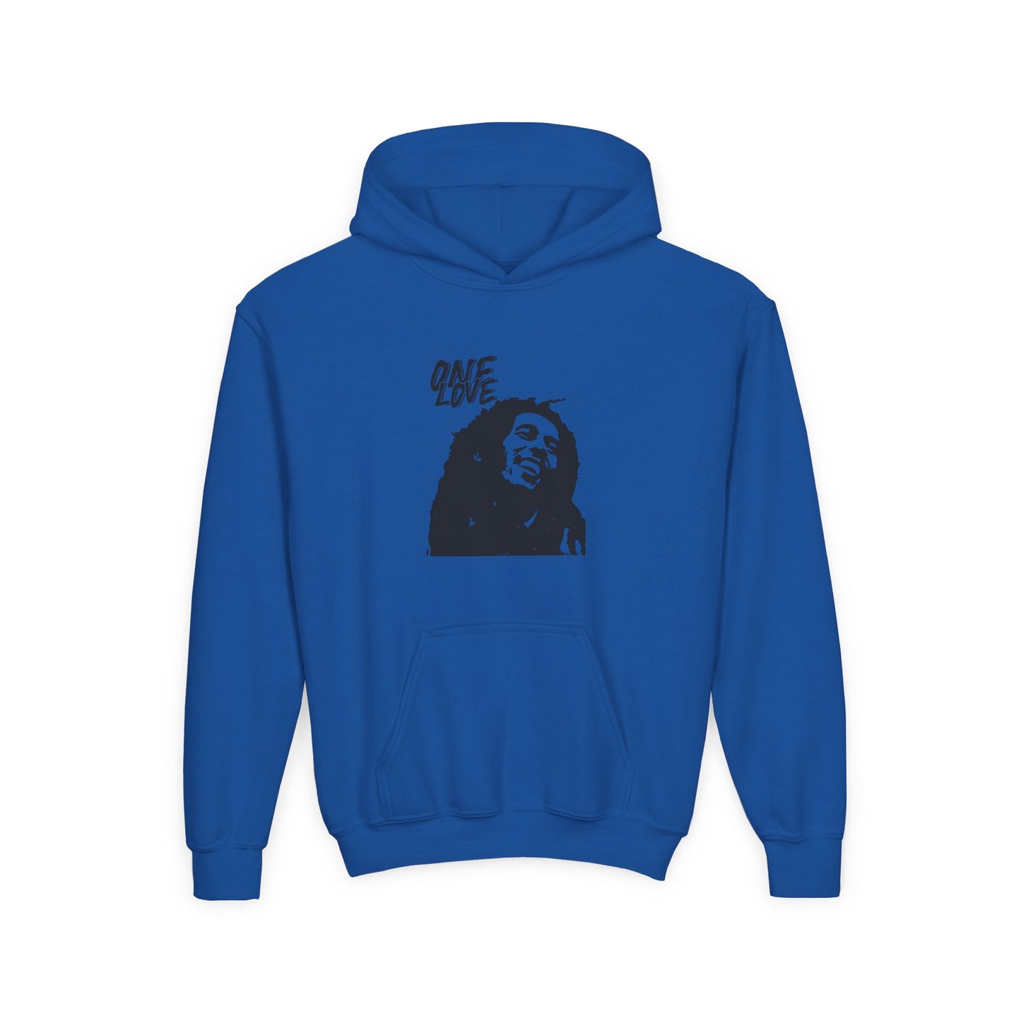 Youth Heavy Blend Hooded Sweatshirt - One Love Graphic