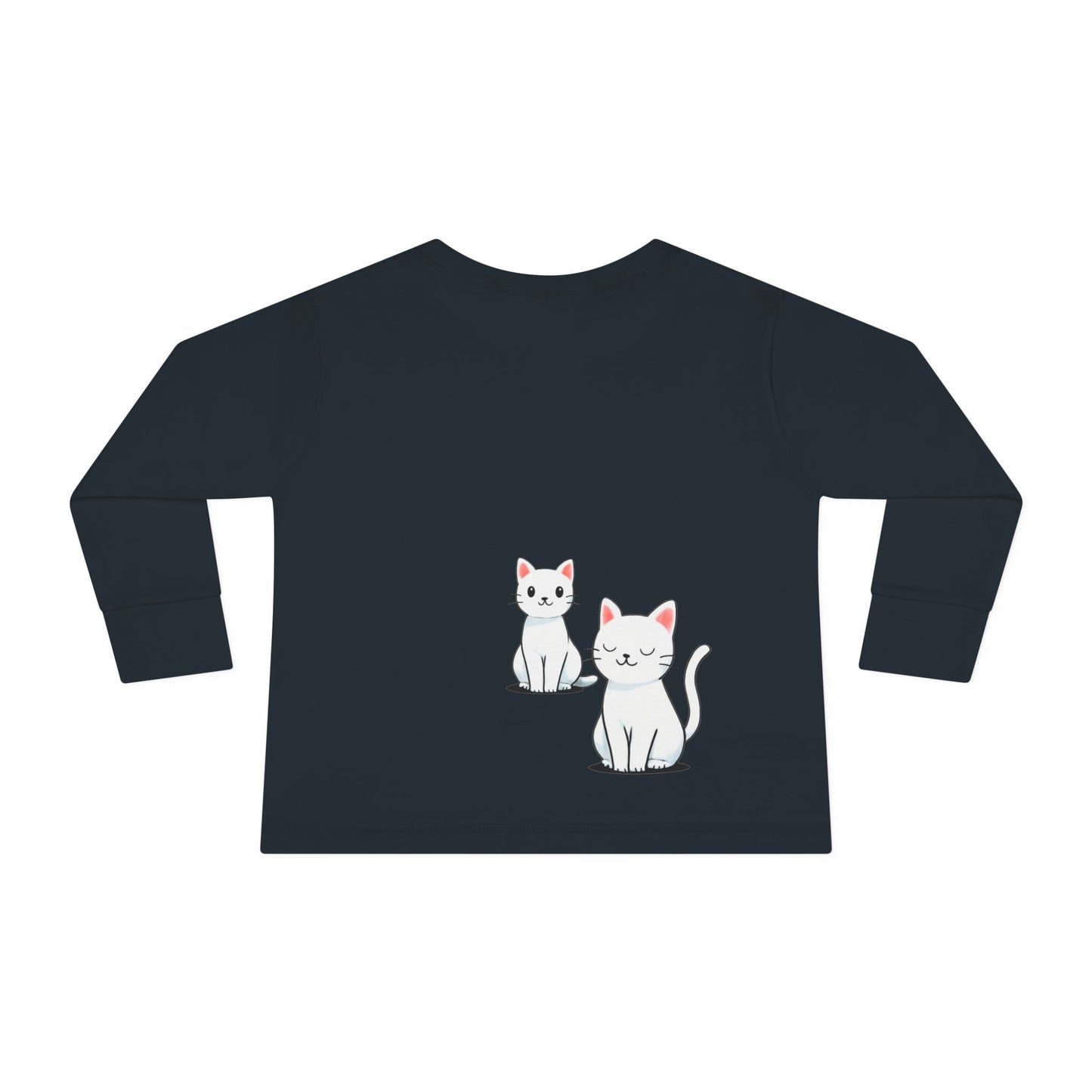 Toddler girl Long Sleeve Tee - Cute Girl with Cats Design