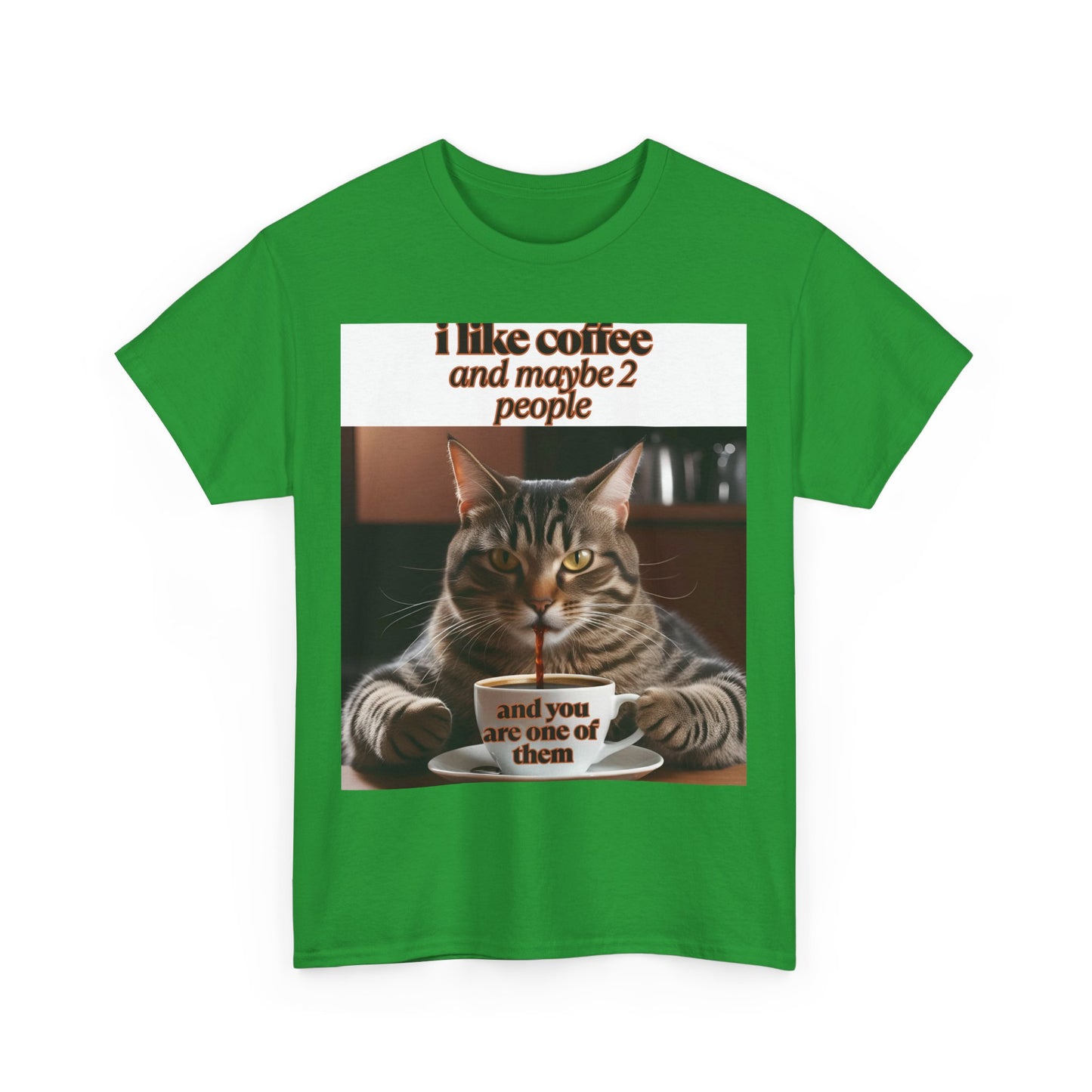 Funny Cat Coffee Unisex Heavy Cotton Tee - Perfect Gift for Cat Lovers
