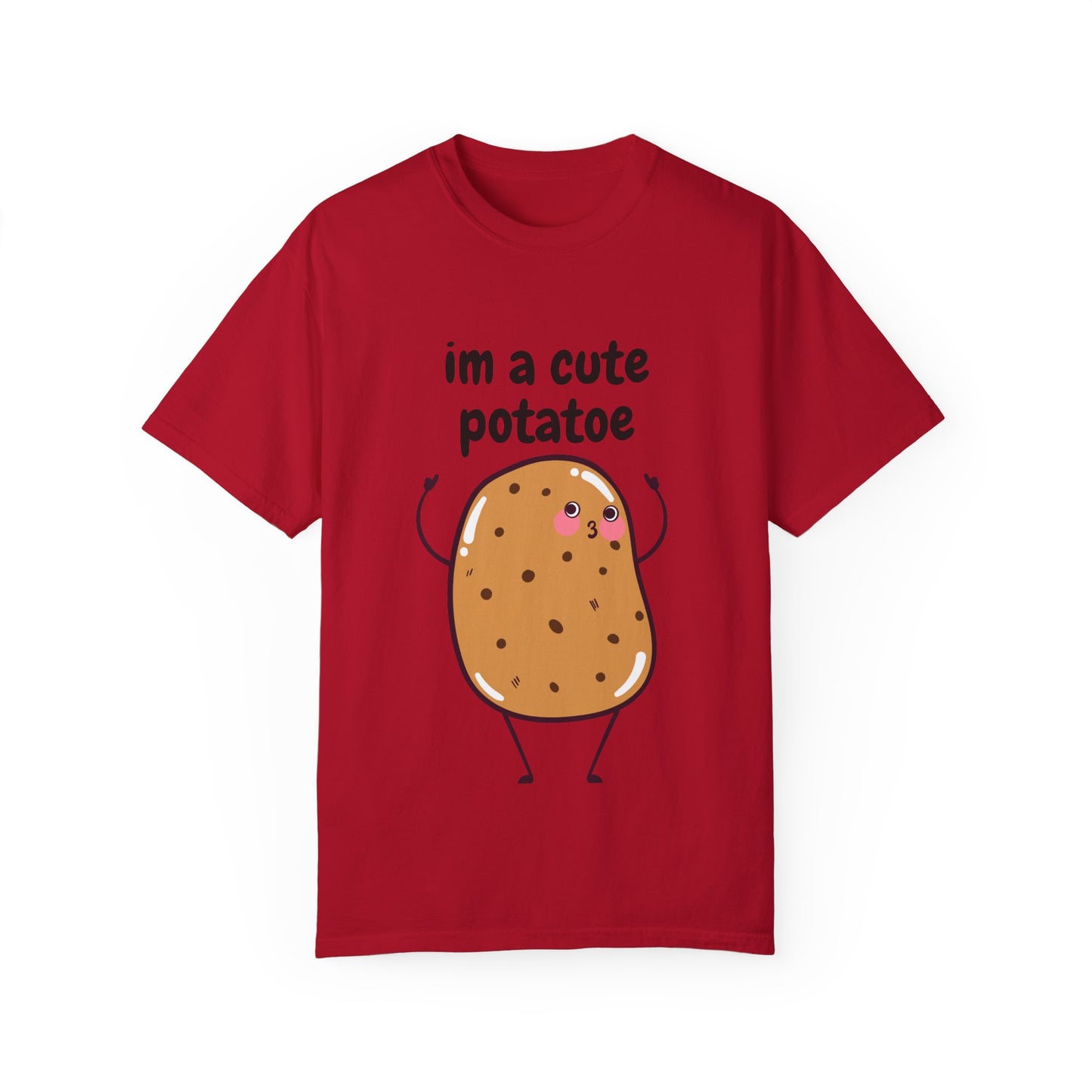 Cute Potato Unisex Garment-Dyed T-Shirt - Fun and Whimsical Design
