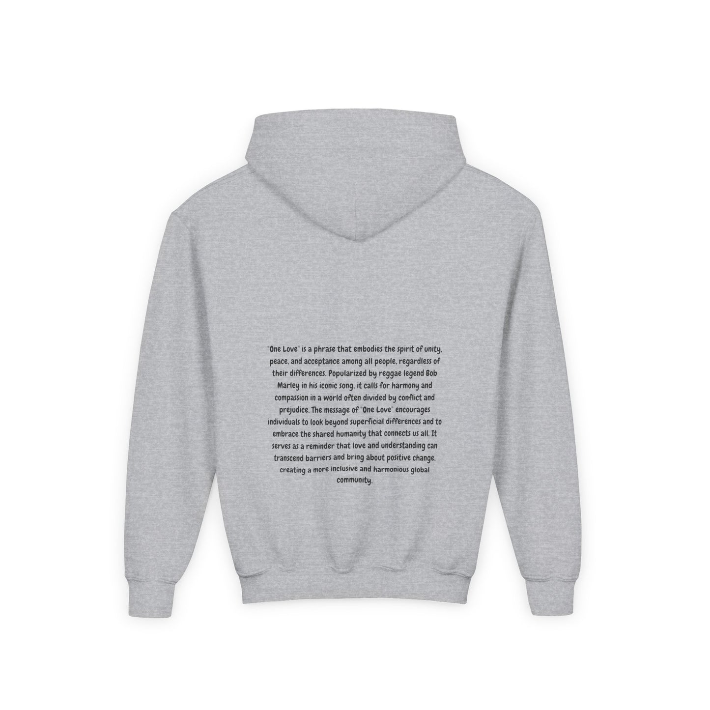 Youth Heavy Blend Hooded Sweatshirt - One Love Graphic