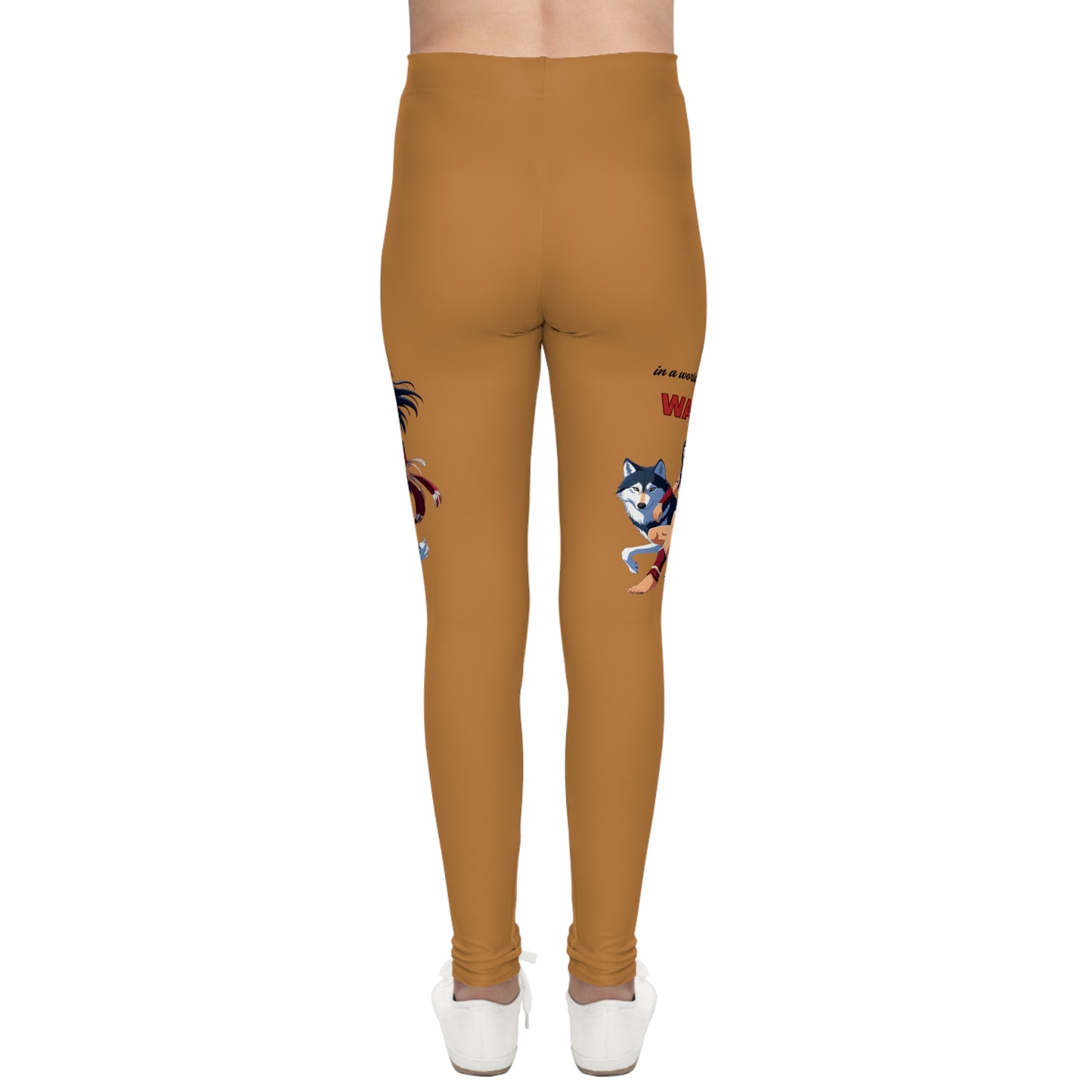 Inspirational Youth Leggings with Warrior Design