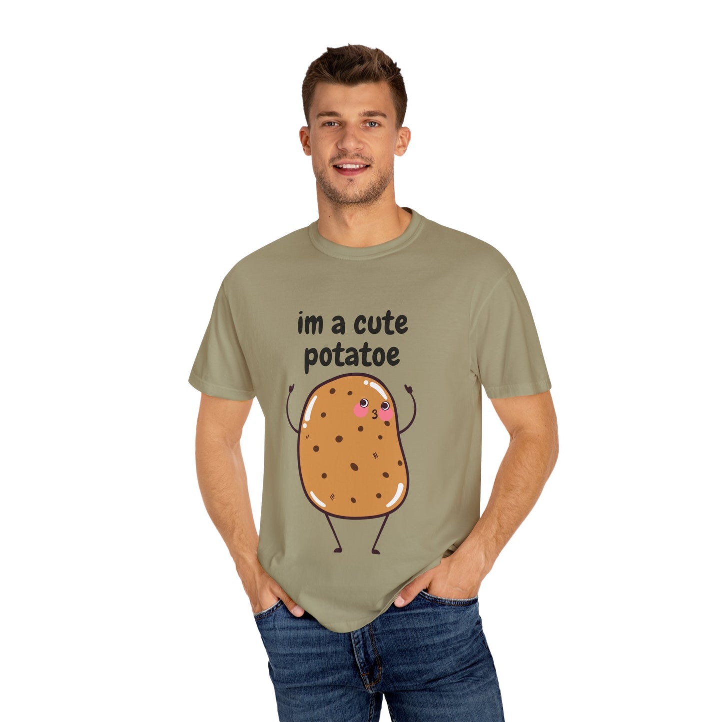 Cute Potato Unisex Garment-Dyed T-Shirt - Fun and Whimsical Design