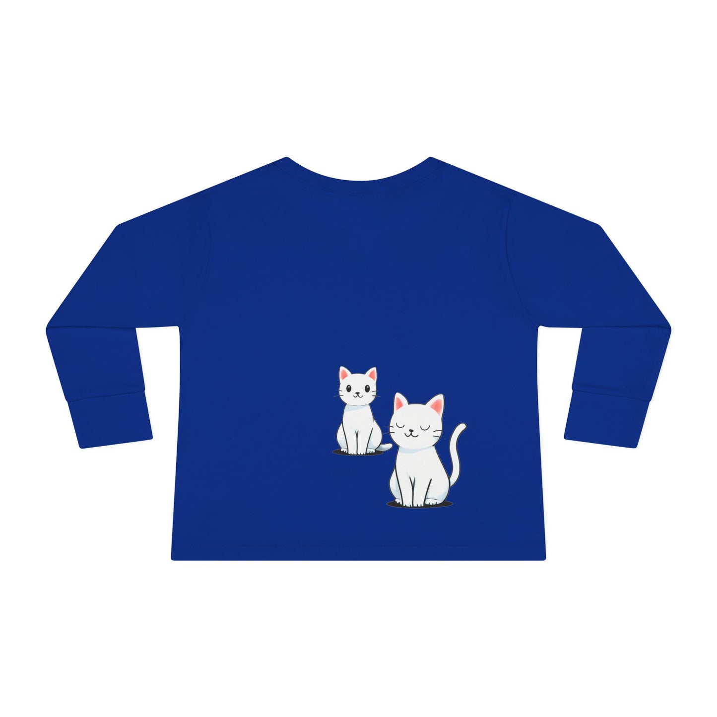Toddler girl Long Sleeve Tee - Cute Girl with Cats Design