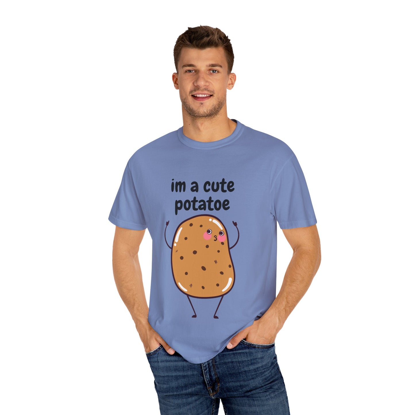 Cute Potato Unisex Garment-Dyed T-Shirt - Fun and Whimsical Design