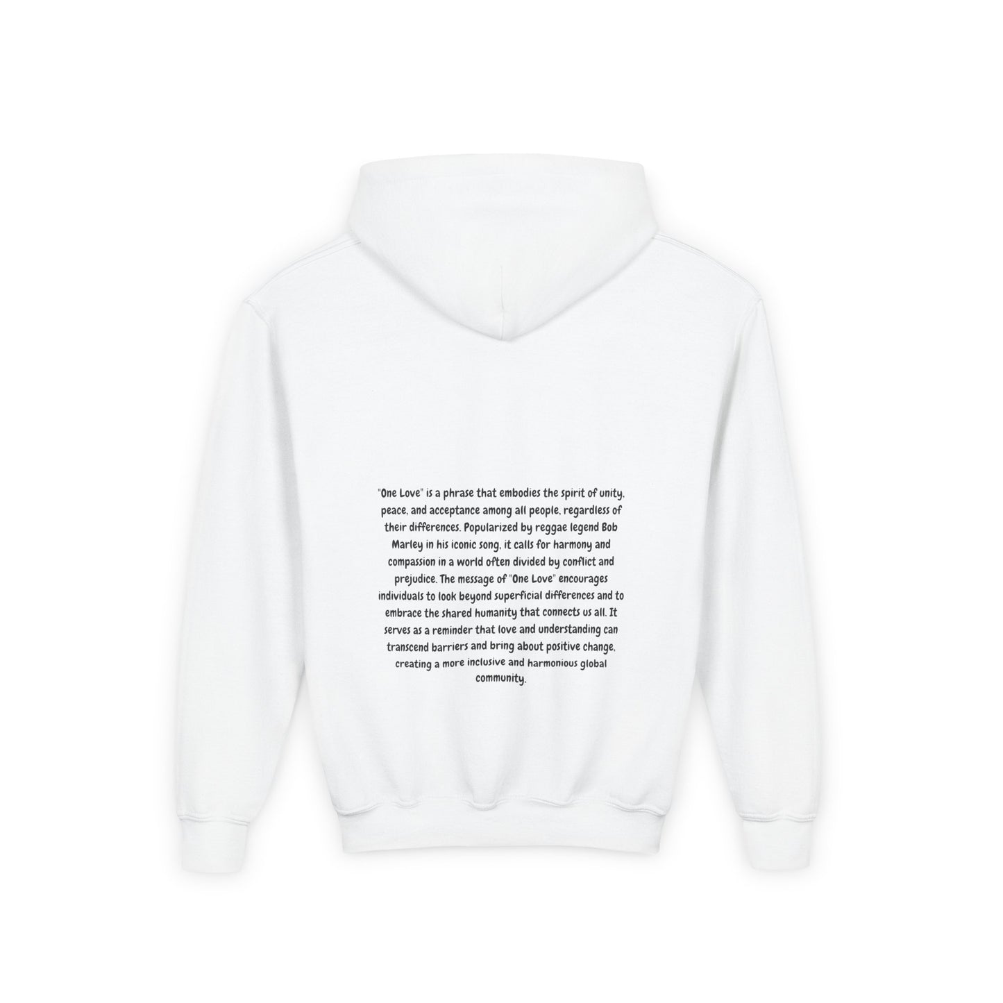 Youth Heavy Blend Hooded Sweatshirt - One Love Graphic