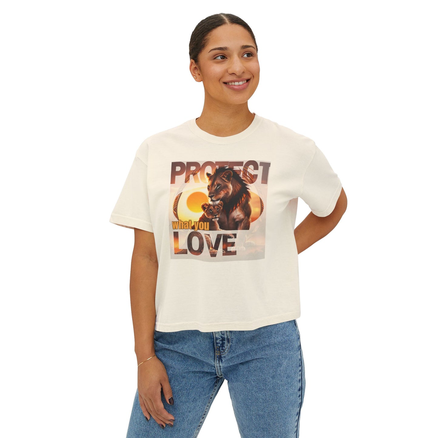 Women's Boxy Tee - Protect What You Love Graphic Tee