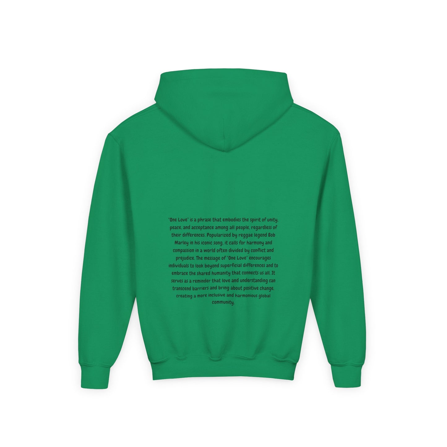 Youth Heavy Blend Hooded Sweatshirt - One Love Graphic