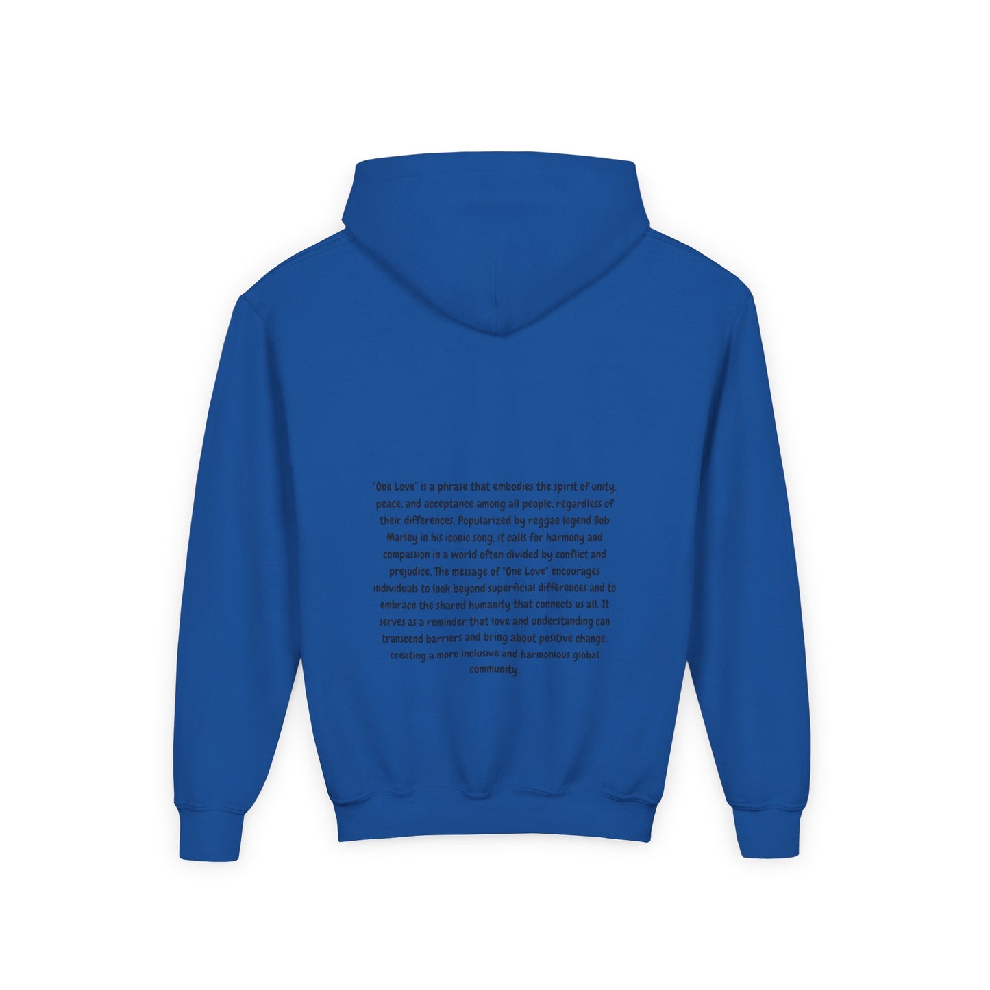 Youth Heavy Blend Hooded Sweatshirt - One Love Graphic