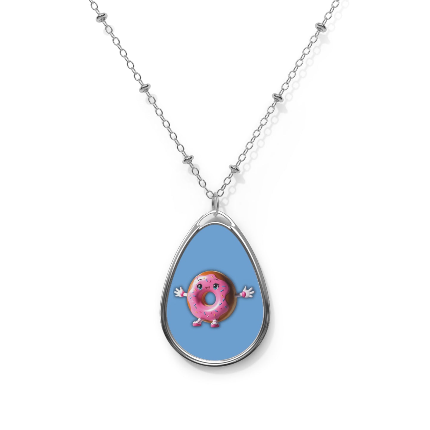 Playful Donut Pendant Necklace - Fun Jewelry for Food Lovers