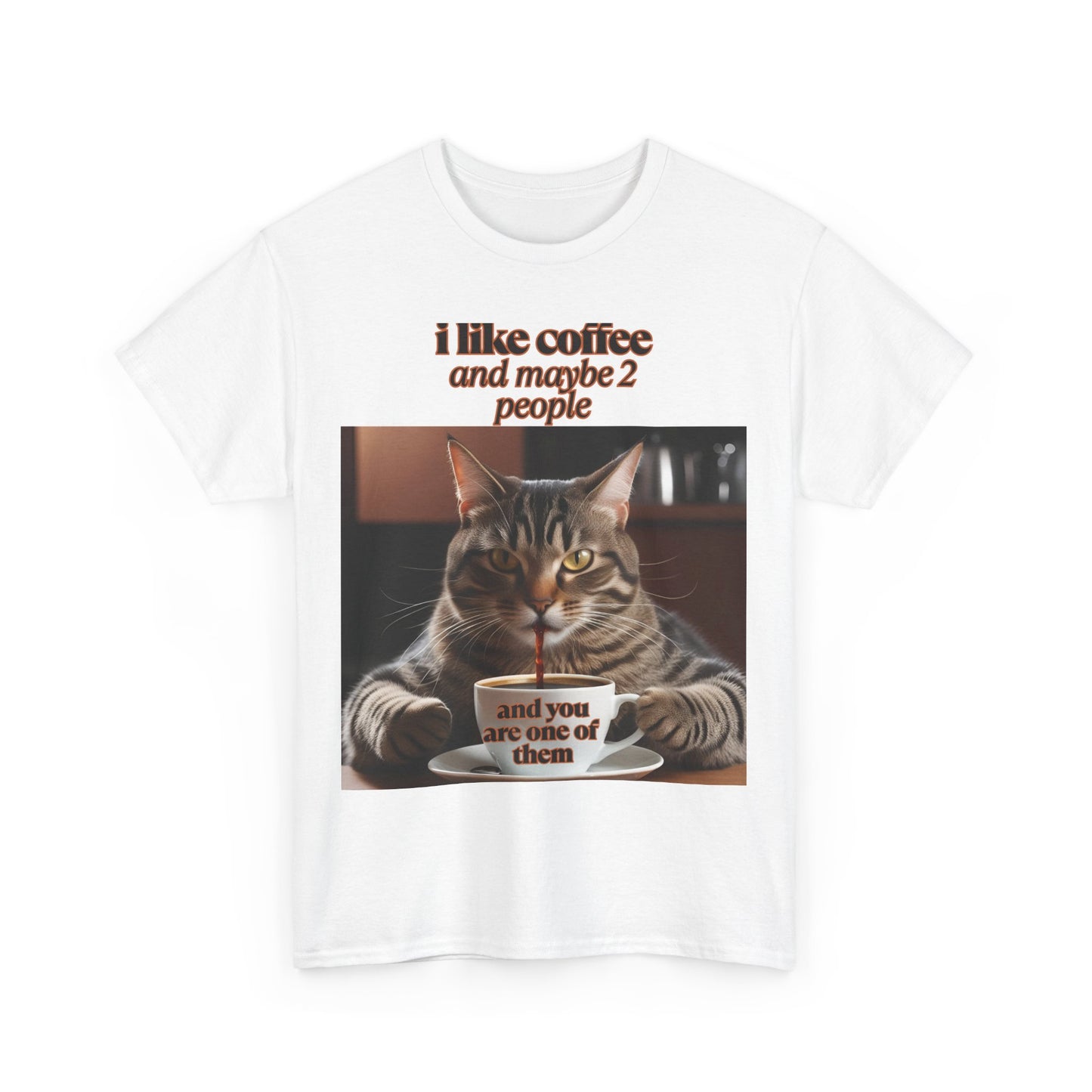 Funny Cat Coffee Unisex Heavy Cotton Tee - Perfect Gift for Cat Lovers