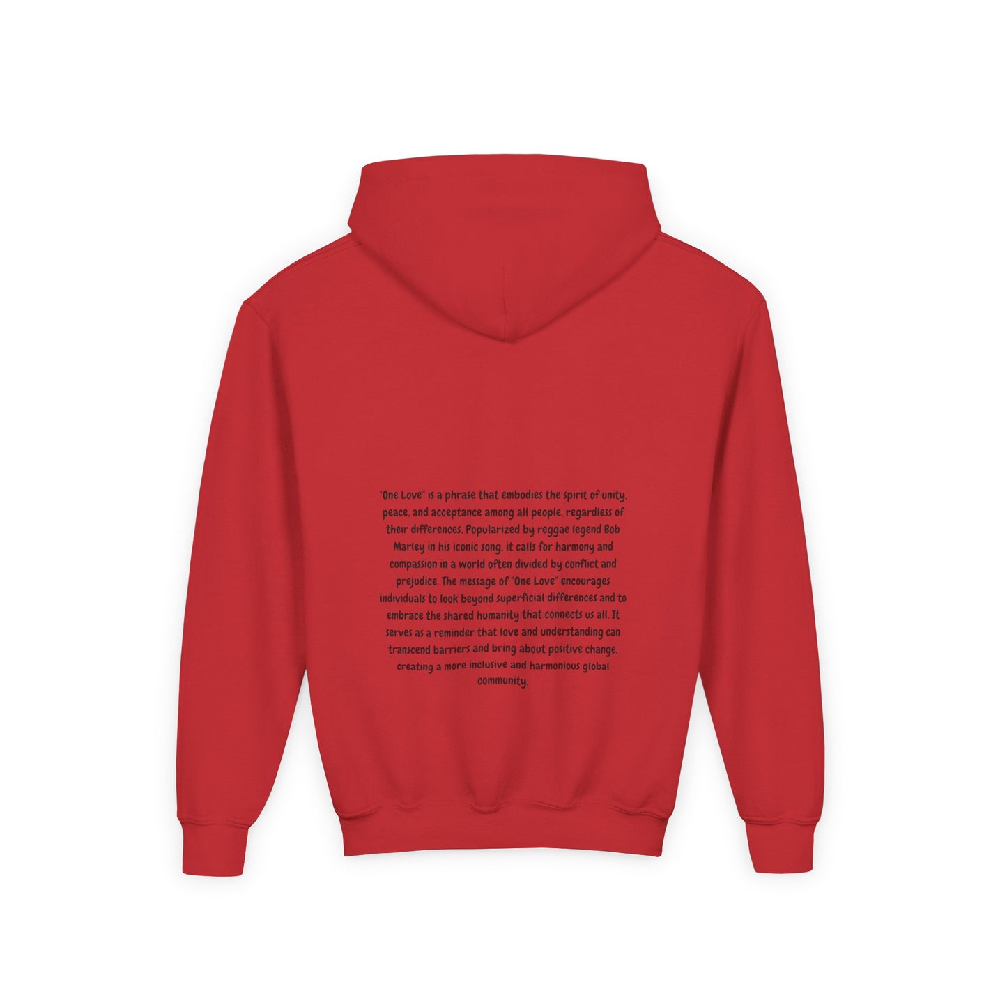 Youth Heavy Blend Hooded Sweatshirt - One Love Graphic