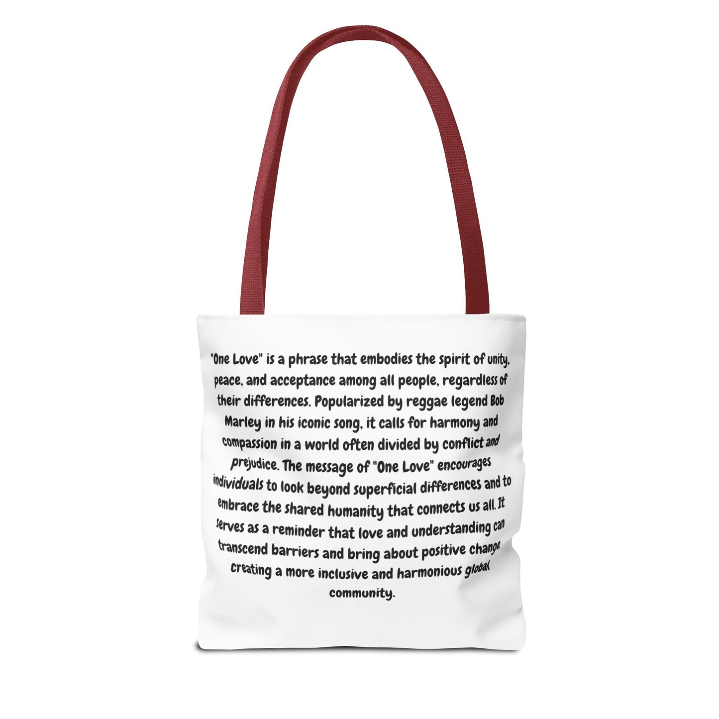 One Love Tote Bag - Celebrate Unity and Positivity