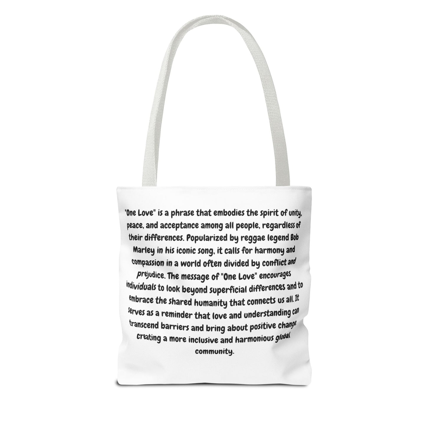 One Love Tote Bag - Celebrate Unity and Positivity