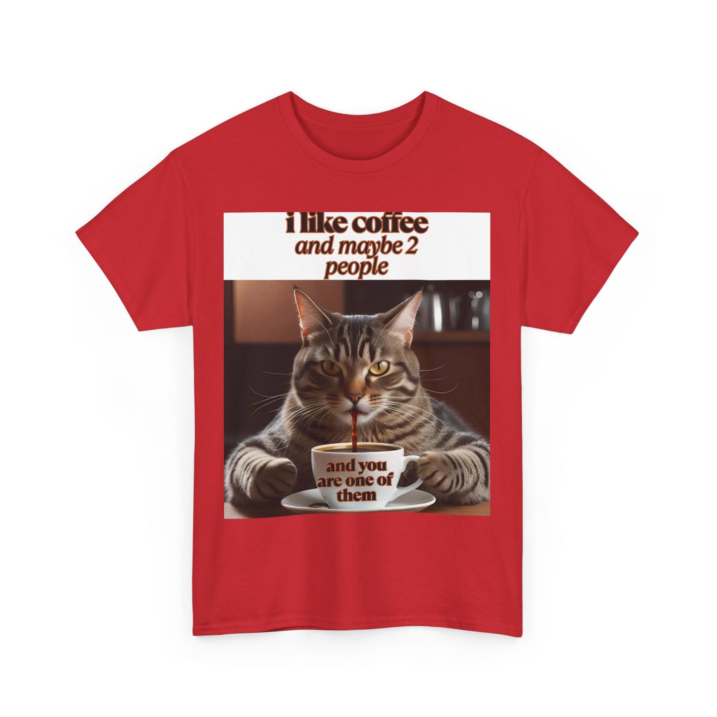 Funny Cat Coffee Unisex Heavy Cotton Tee - Perfect Gift for Cat Lovers