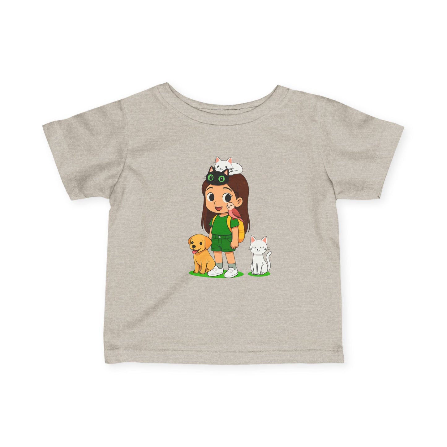 Cute Animal Adventure girl Tee, Toddler T-Shirt, Babygirl Animal Shirt, Pet Lover Gift, Kids' Graphic Tee, Fun Playwear