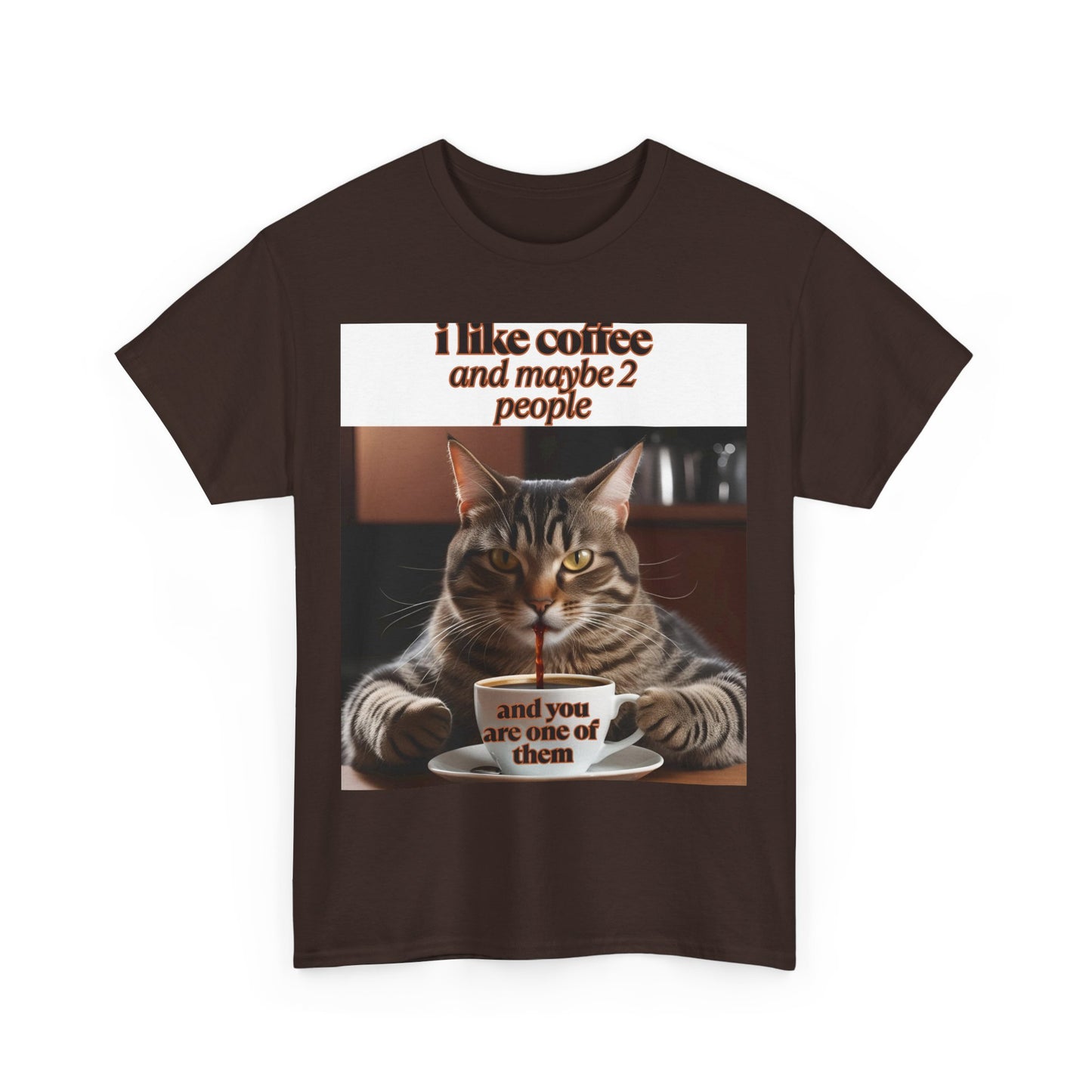 Funny Cat Coffee Unisex Heavy Cotton Tee - Perfect Gift for Cat Lovers
