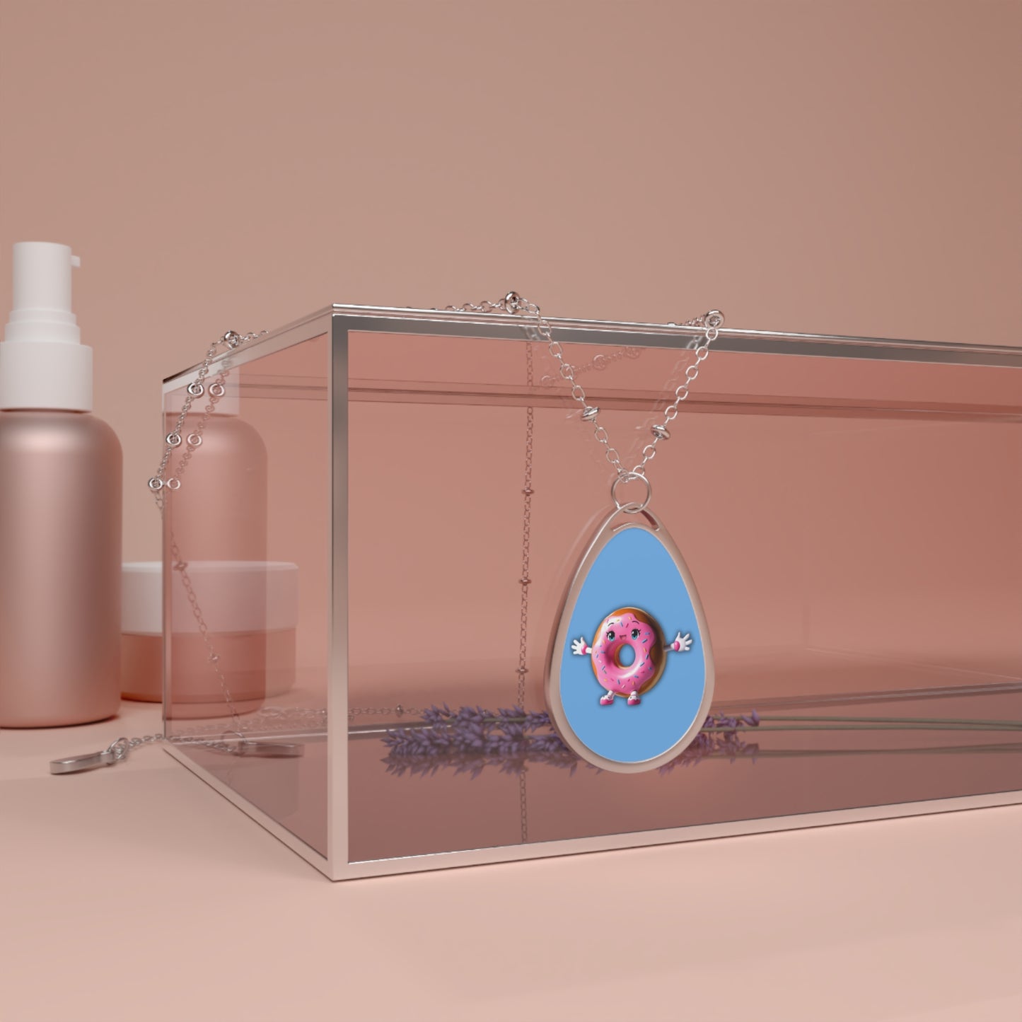 Playful Donut Pendant Necklace - Fun Jewelry for Food Lovers