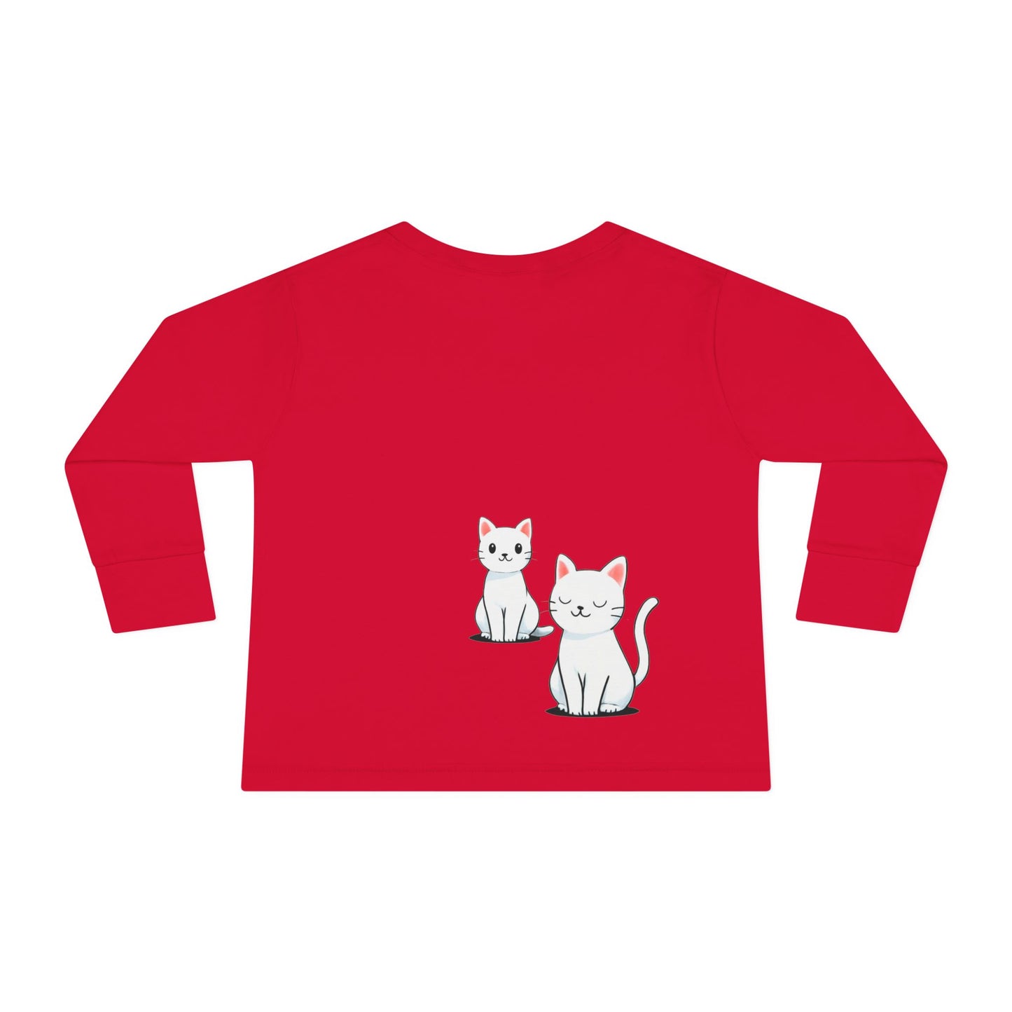Toddler girl Long Sleeve Tee - Cute Girl with Cats Design